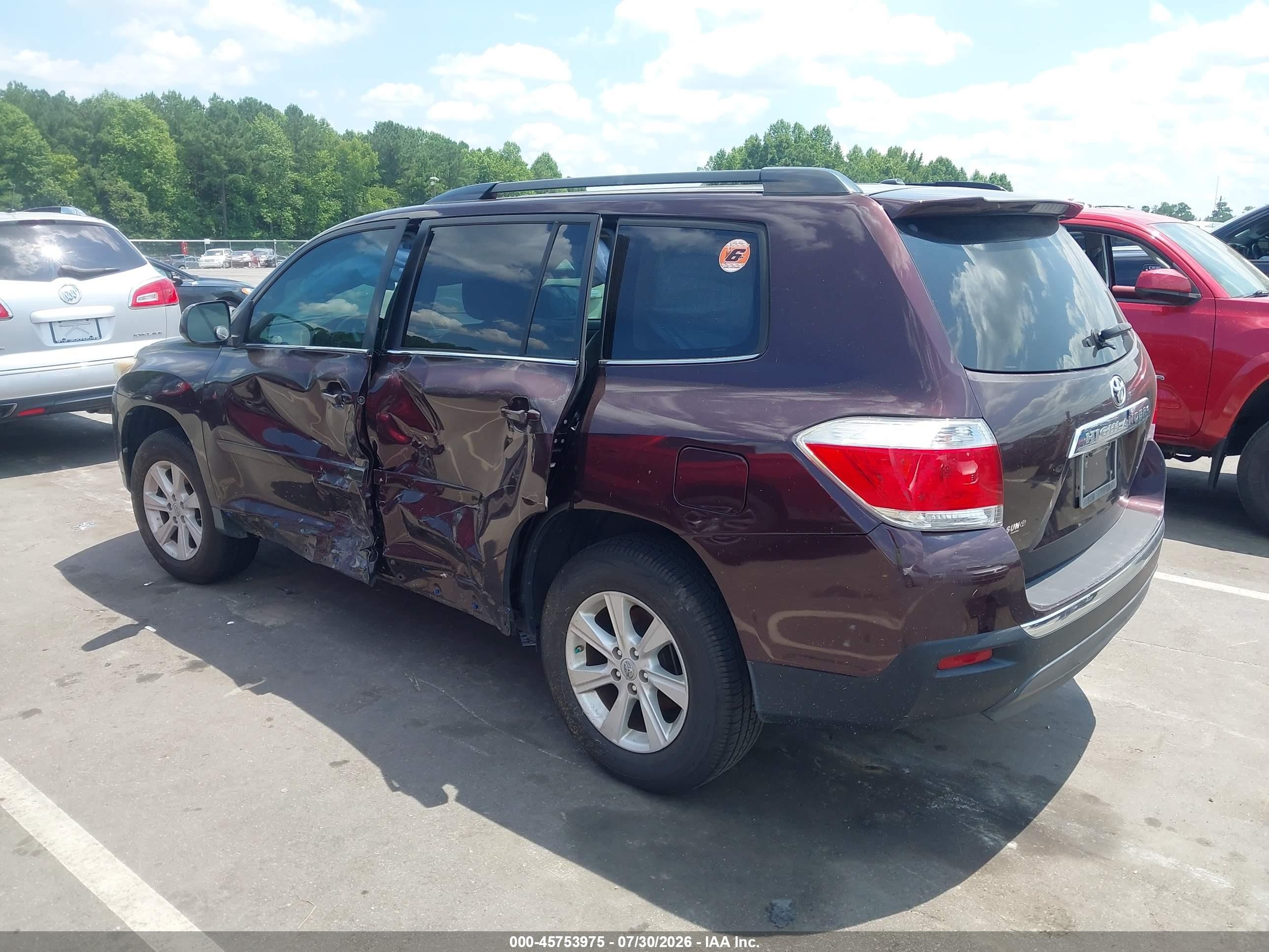 2012 Toyota Highlander Se Темно-бордовый vin: 5TDZA3EH9CS028773