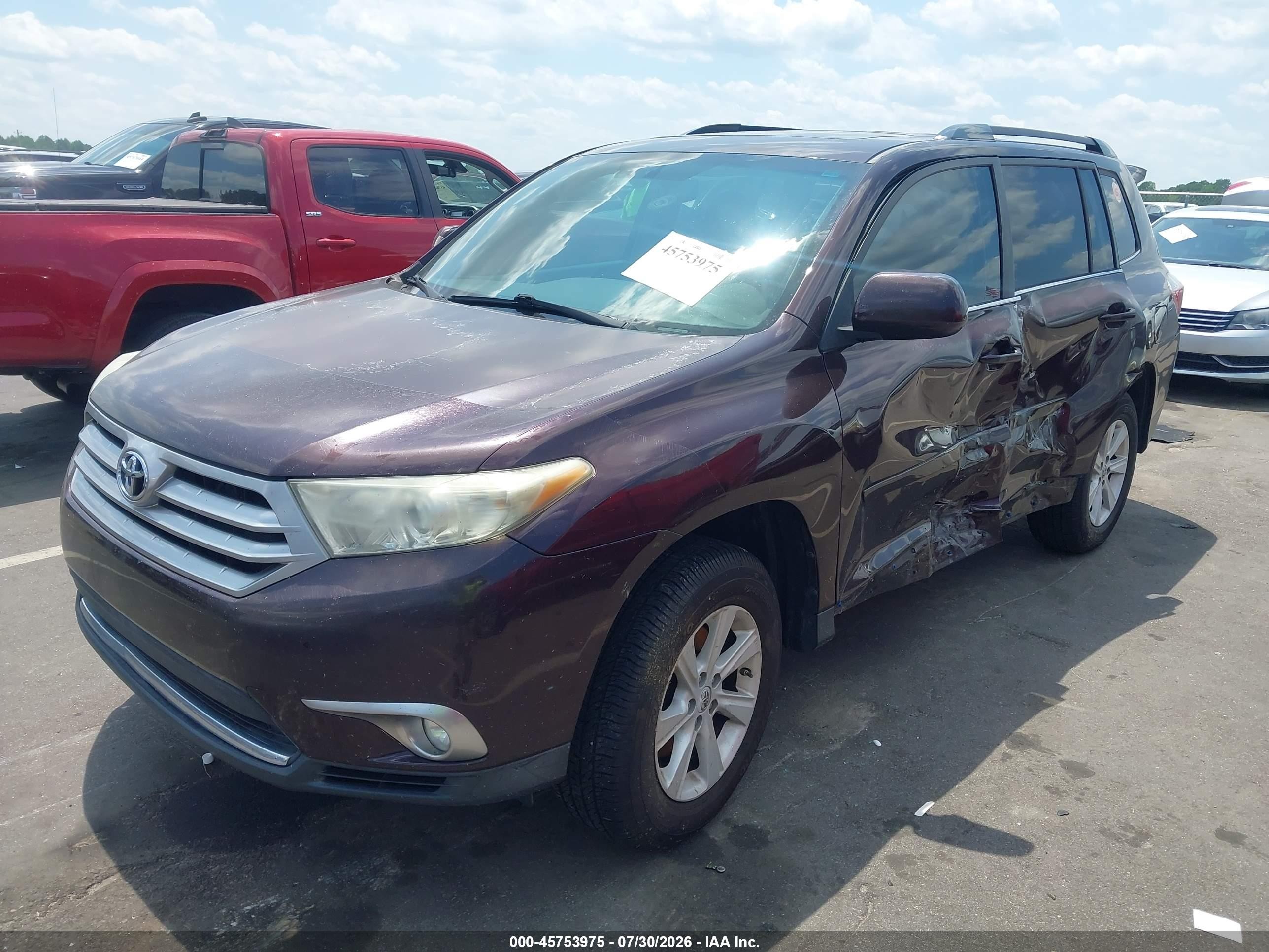 2012 Toyota Highlander Se Темно-бордовый vin: 5TDZA3EH9CS028773