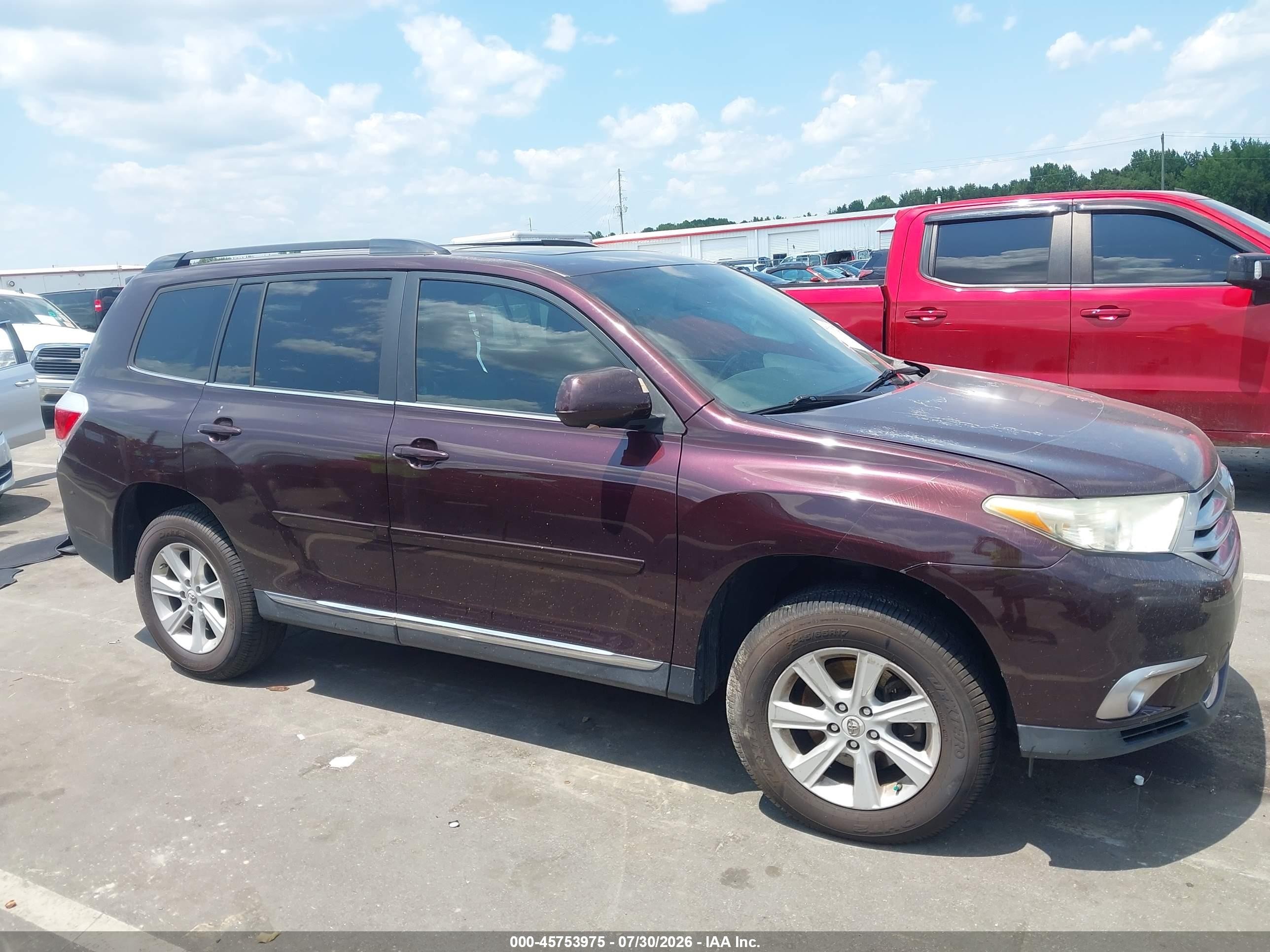 2012 Toyota Highlander Se Темно-бордовый vin: 5TDZA3EH9CS028773