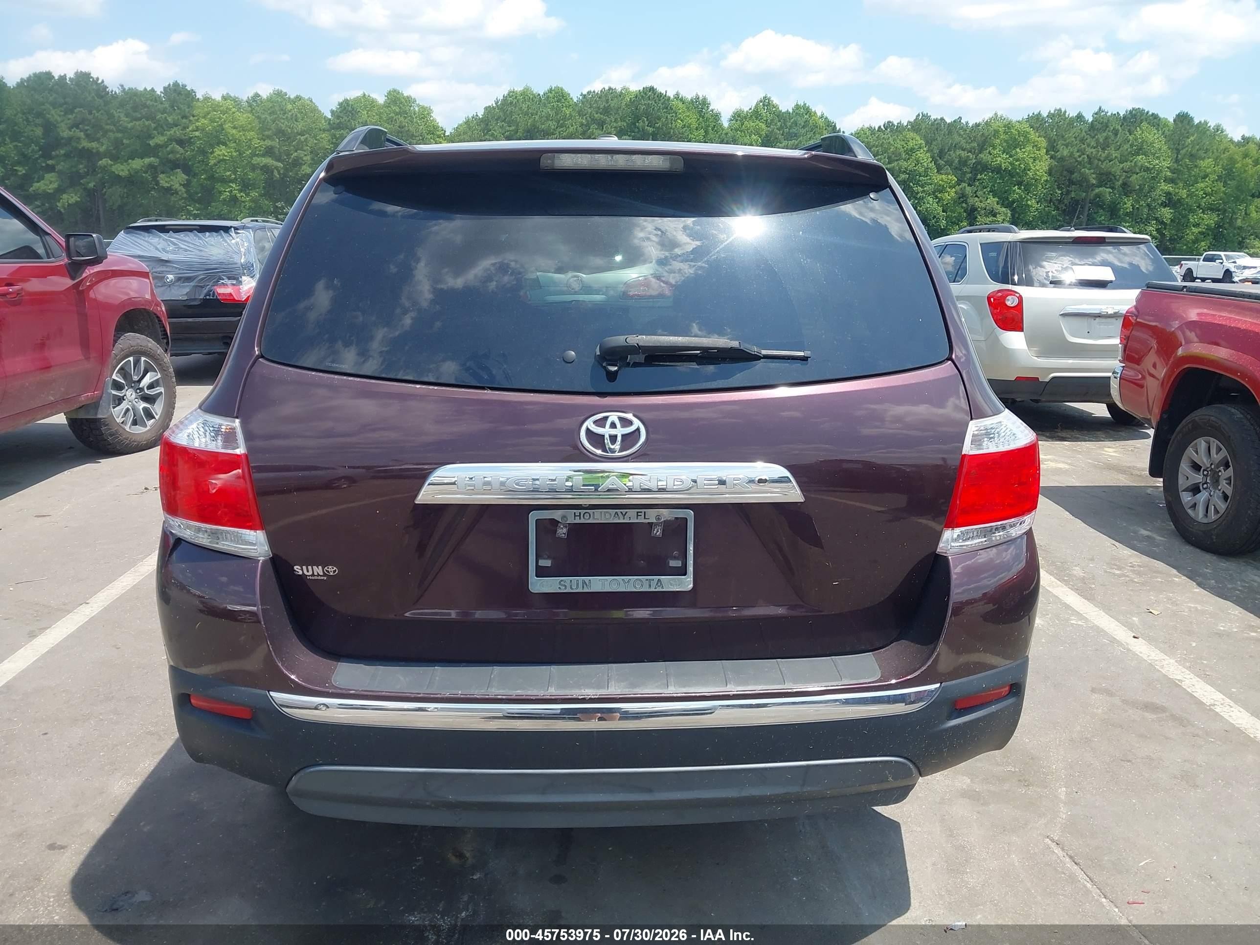 2012 Toyota Highlander Se Темно-бордовый vin: 5TDZA3EH9CS028773