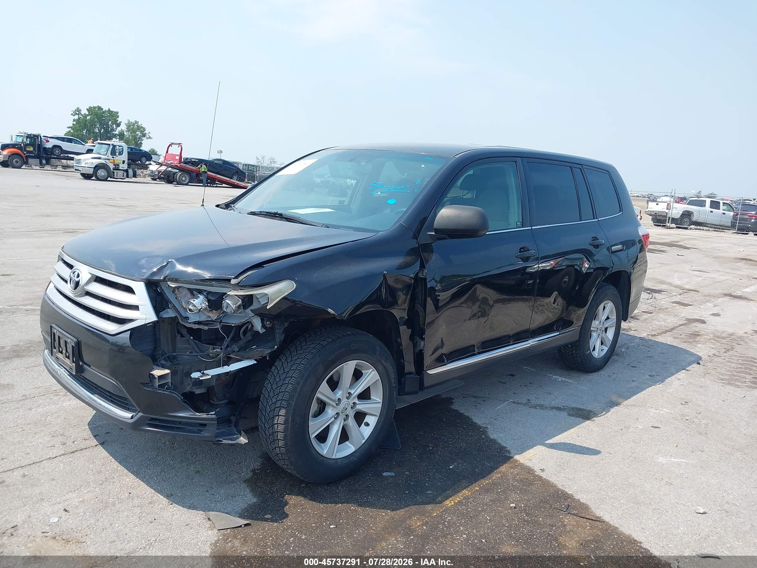 2012 Toyota Highlander   Black vin: 5TDZA3EHXCS025848