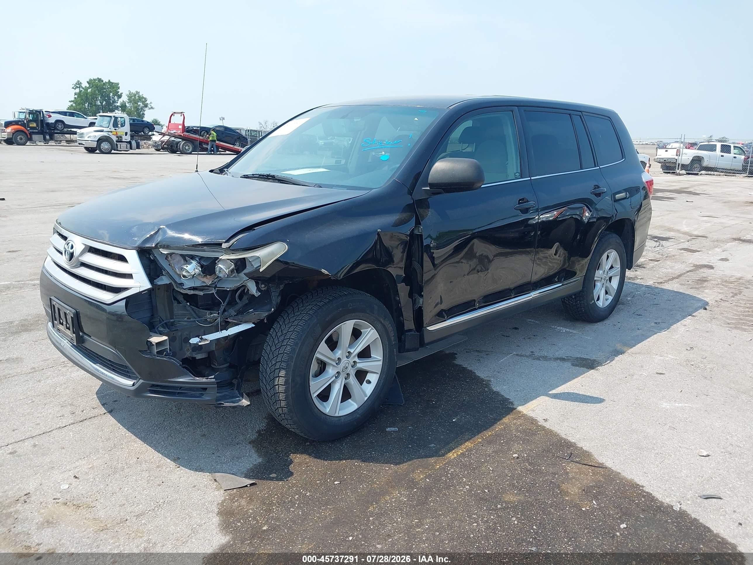 2012 Toyota Highlander   Black vin: 5TDZA3EHXCS025848