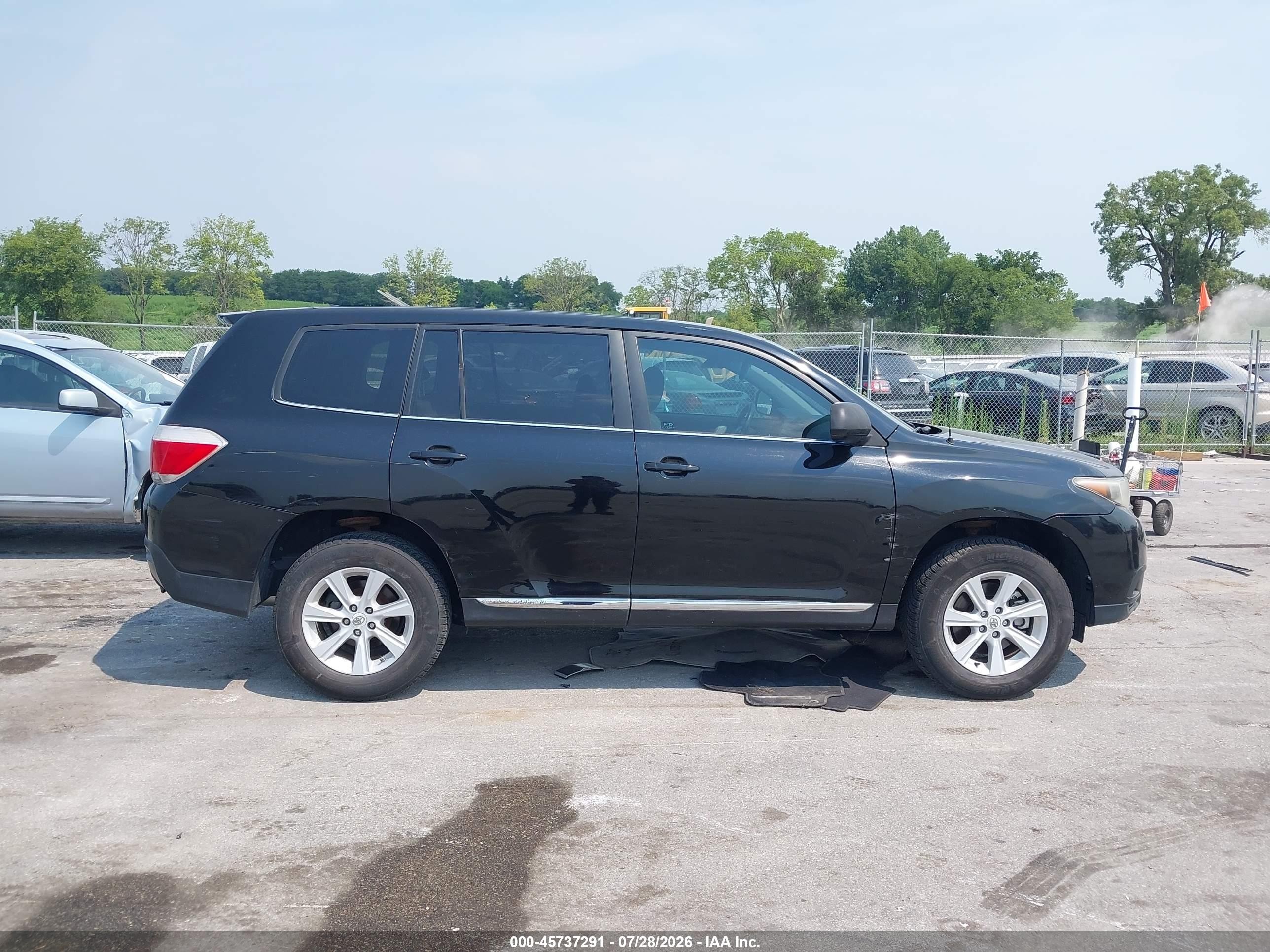 2012 Toyota Highlander   Black vin: 5TDZA3EHXCS025848