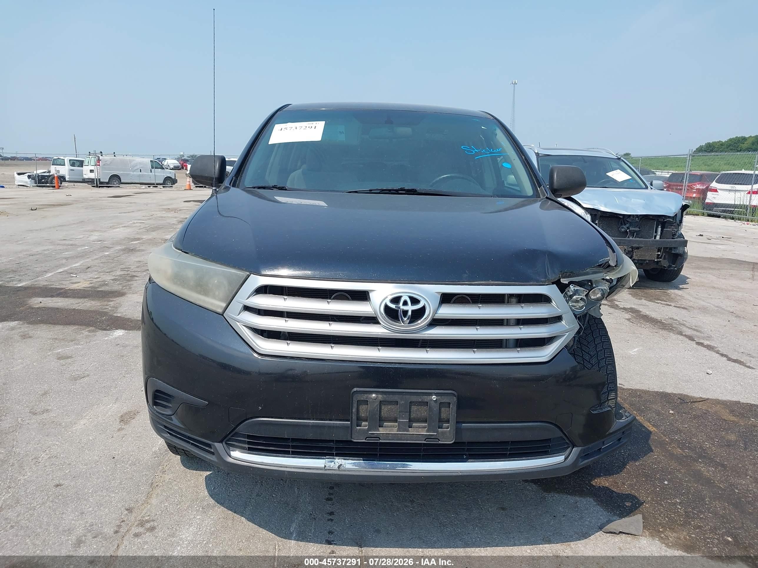 2012 Toyota Highlander   Black vin: 5TDZA3EHXCS025848
