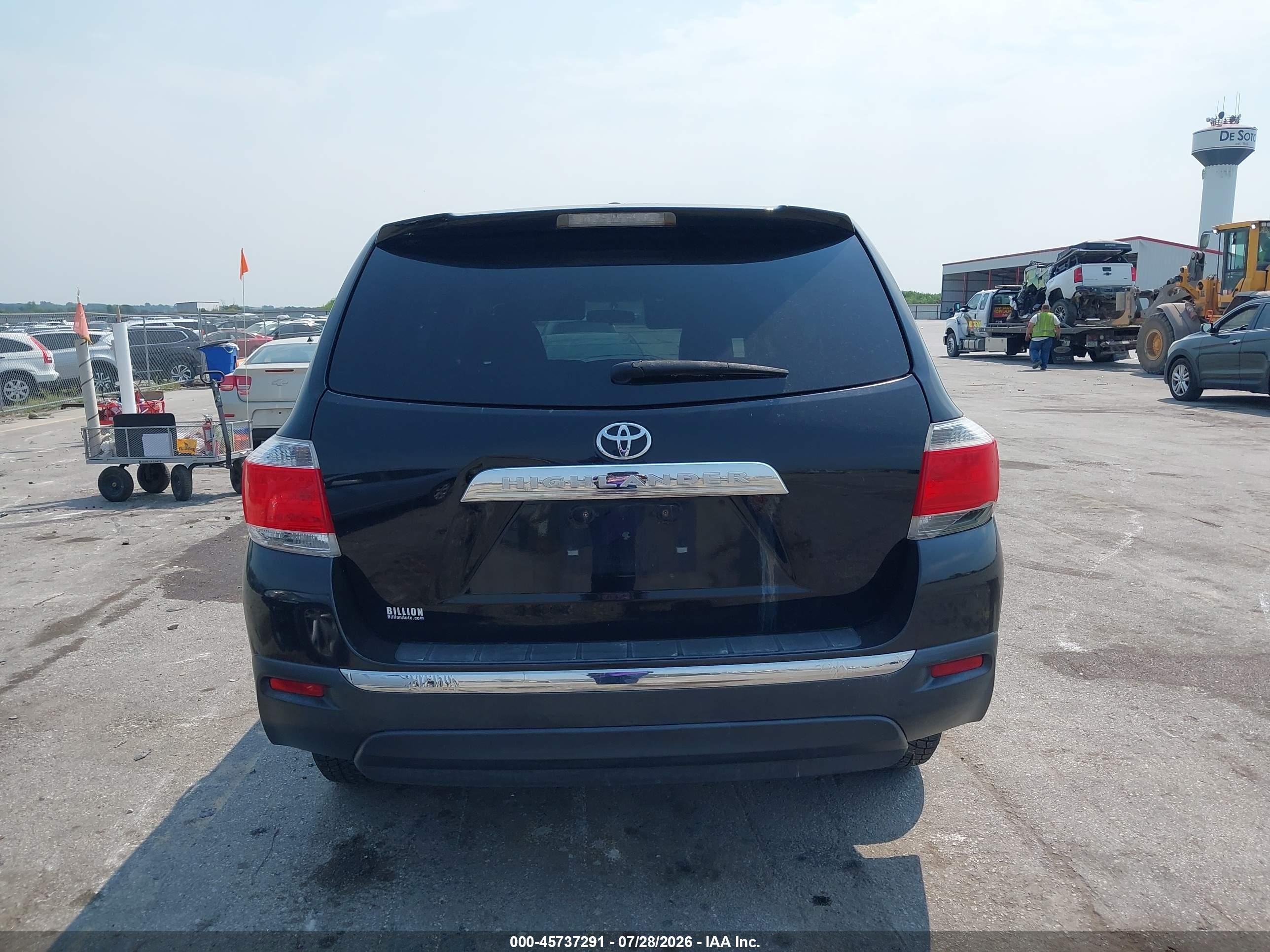 2012 Toyota Highlander   Black vin: 5TDZA3EHXCS025848