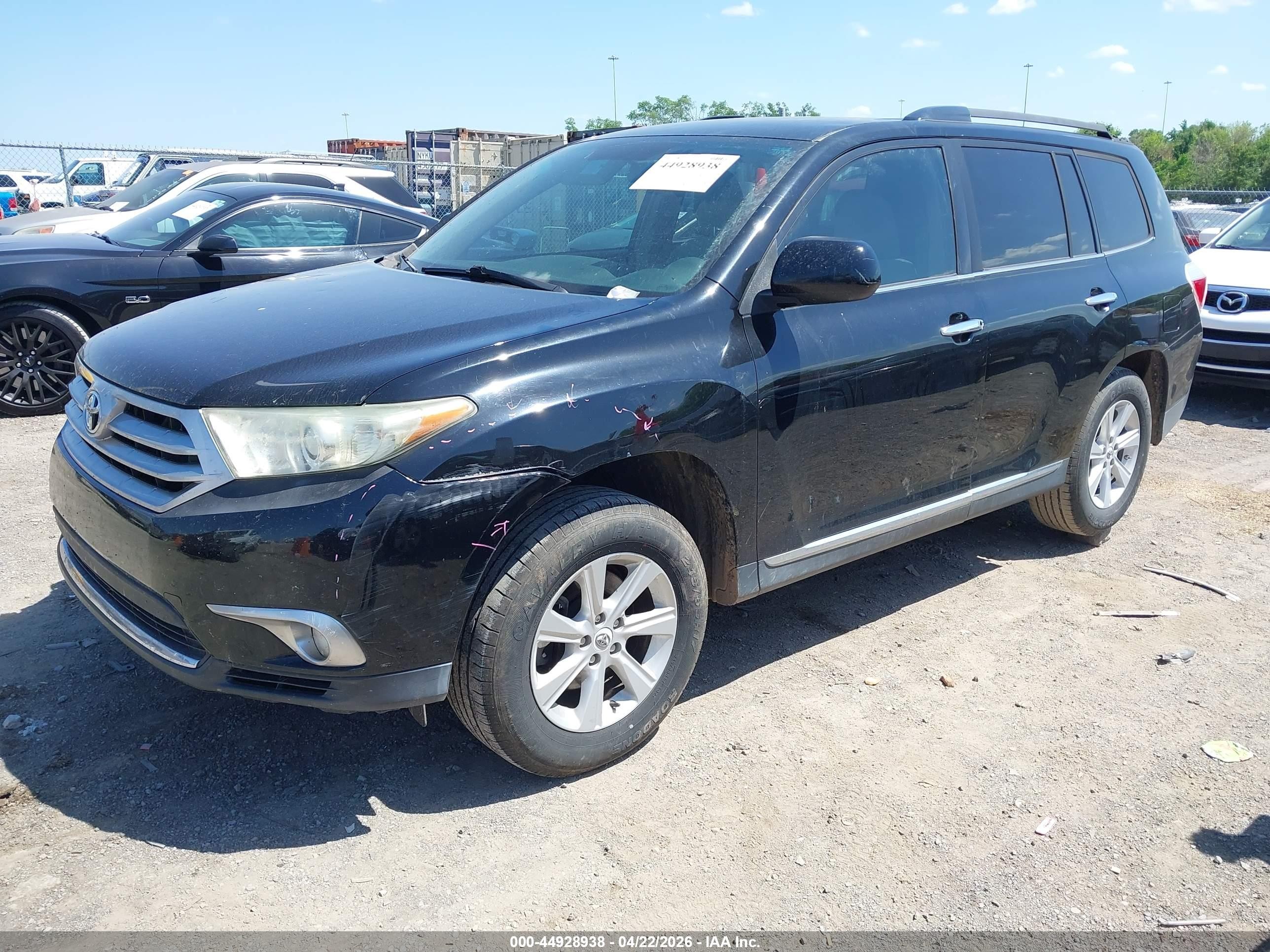 2012 Toyota Highlander   Black vin: 5TDZA3EHXCS026711