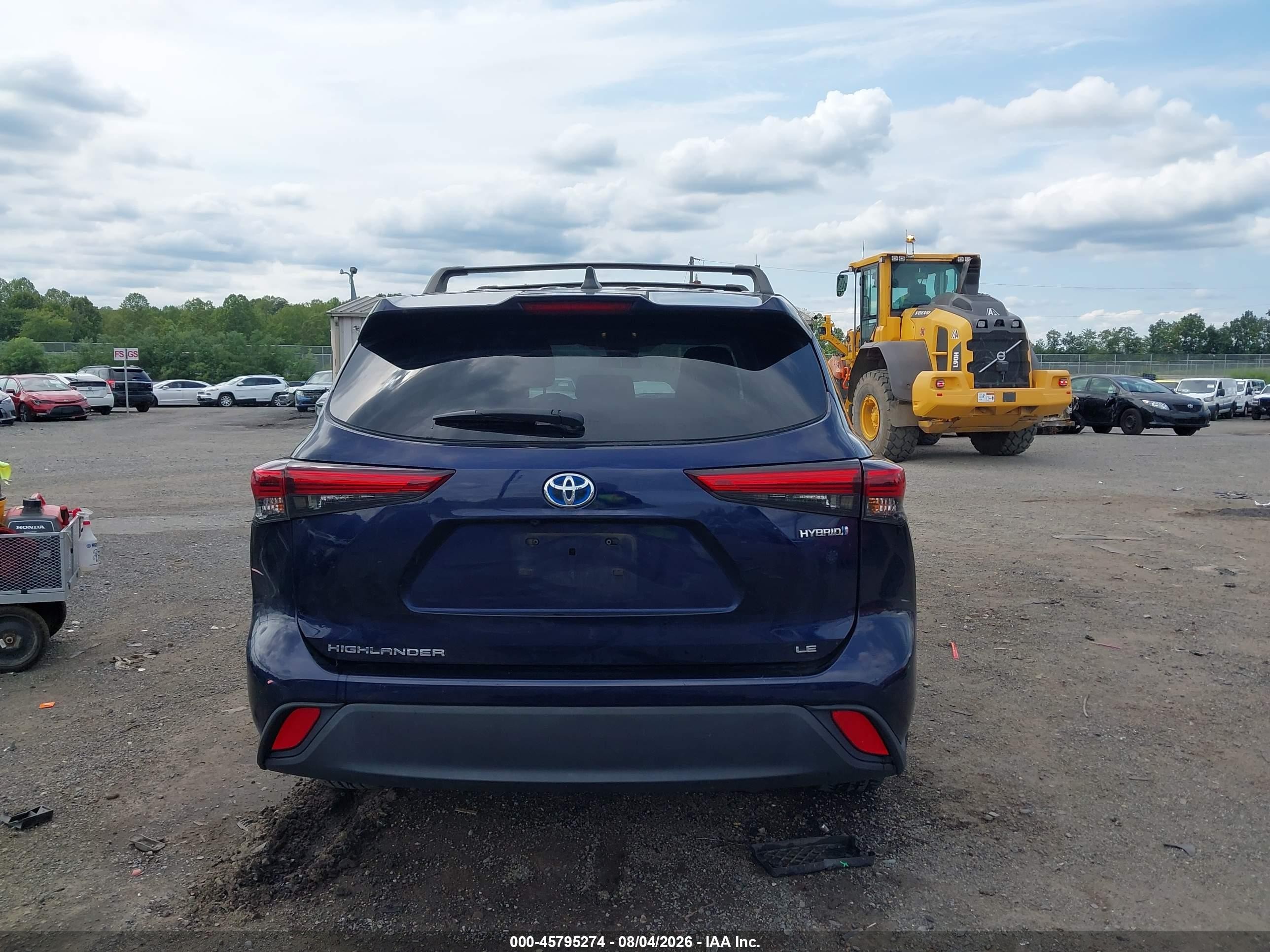 2022 Toyota Highlander Hybrid Le Blue vin: 5TDZARAH7NS517359