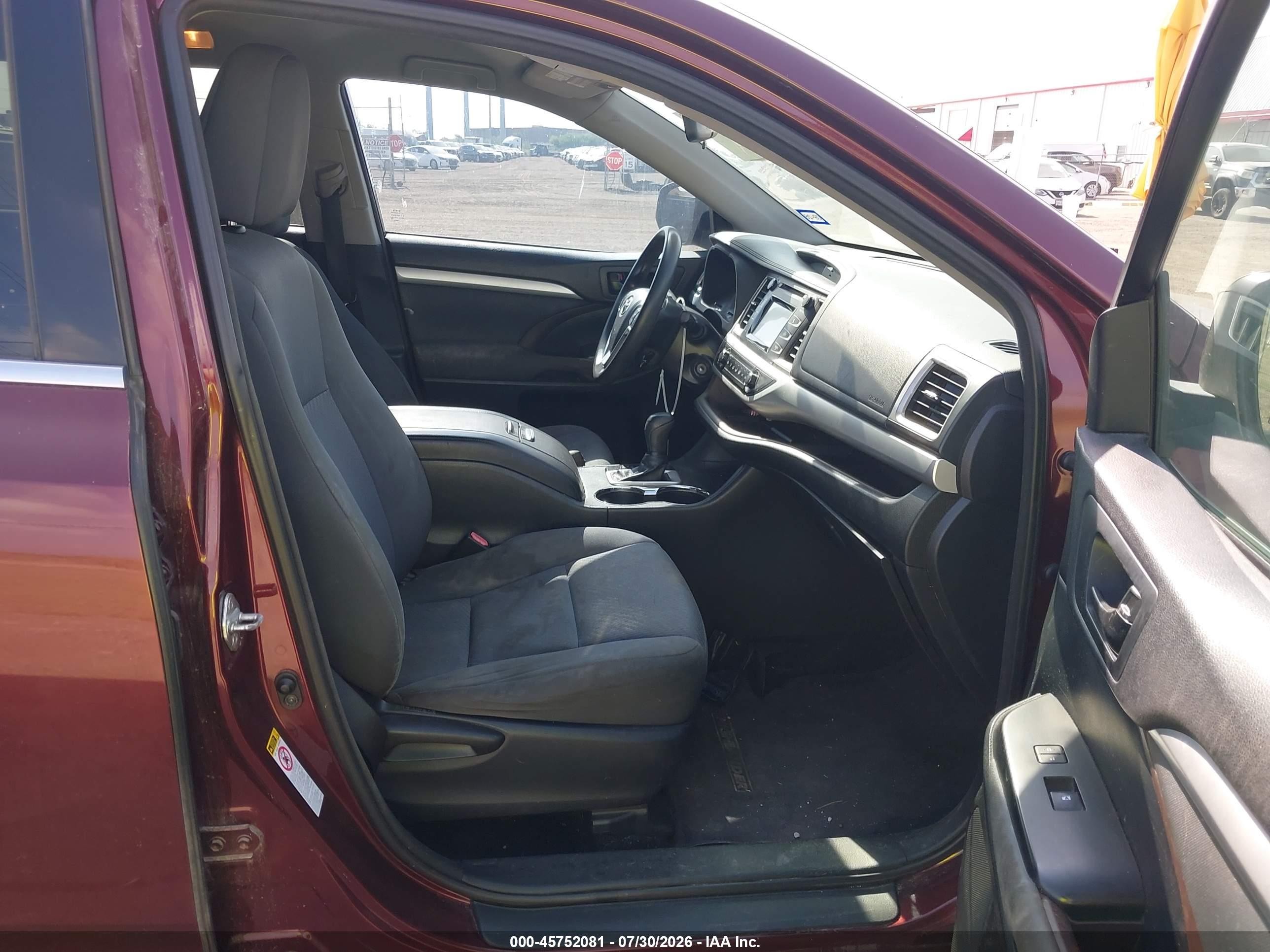 2015 Toyota Highlander Le Maroon vin: 5TDZARFH0FS015478