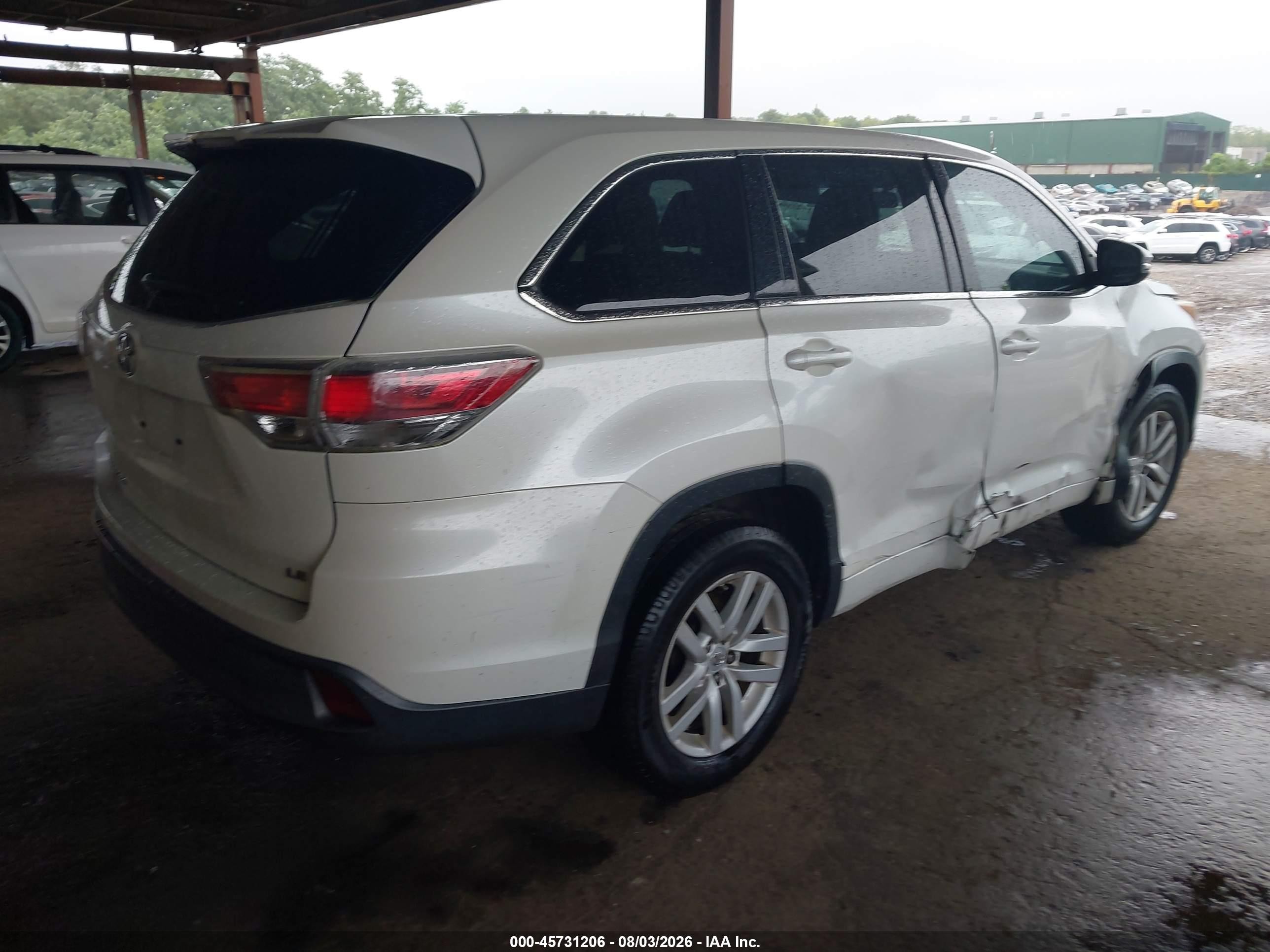 2015 Toyota Highlander Le Белый vin: 5TDZARFH2FS009505