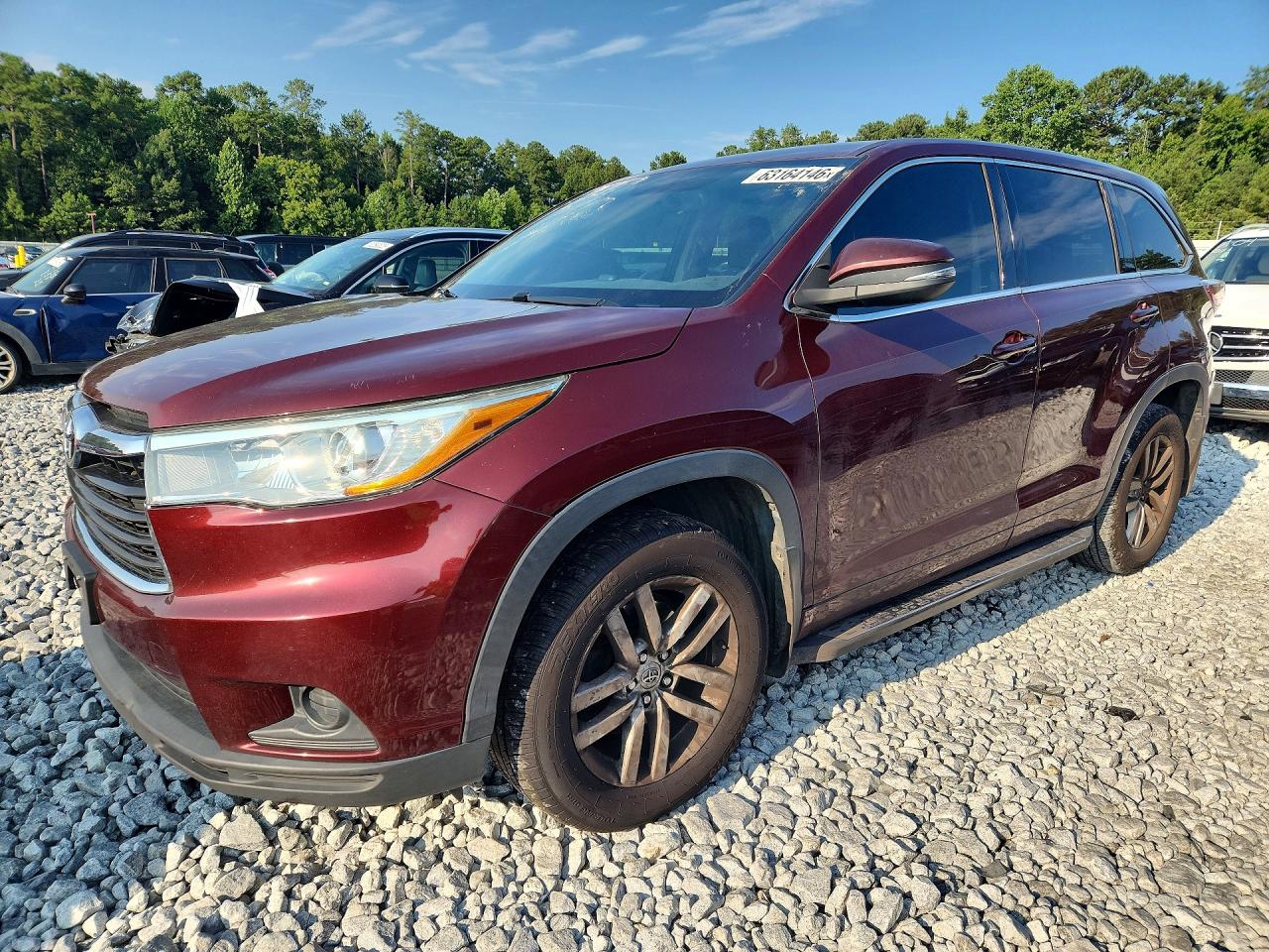 2014 Toyota Highlander Le Burgundy vin: 5TDZARFH6ES004287