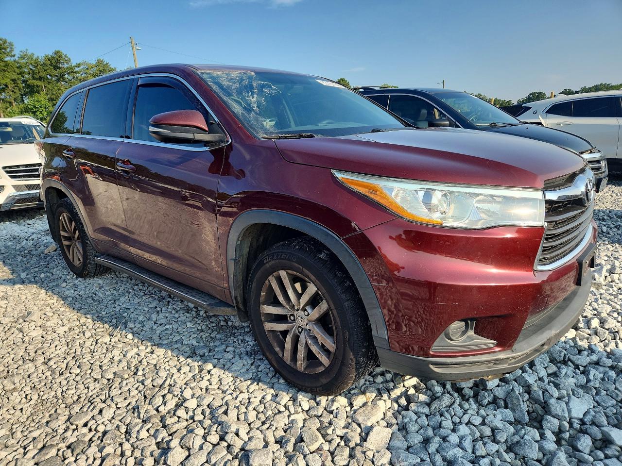 2014 Toyota Highlander Le Burgundy vin: 5TDZARFH6ES004287