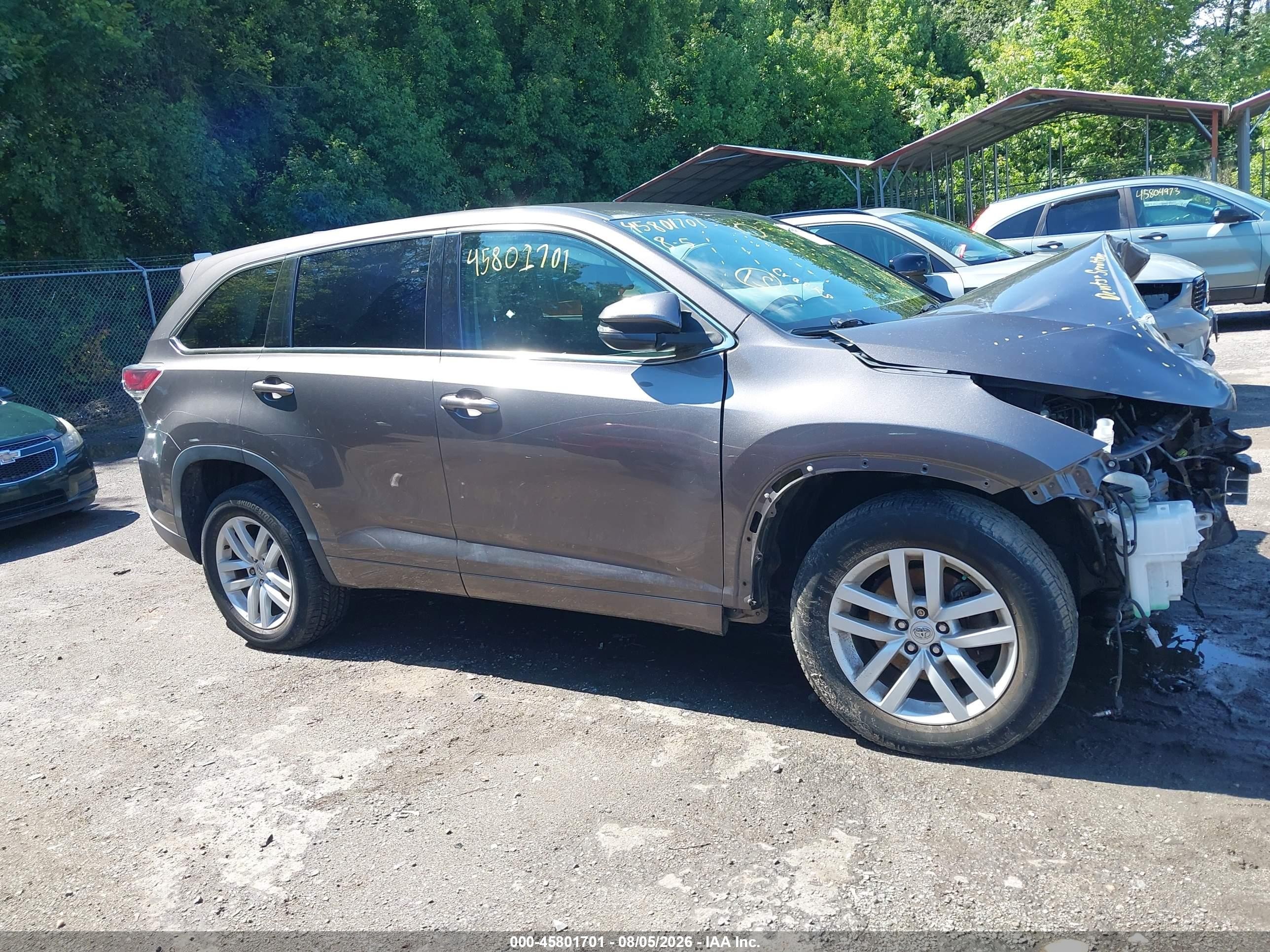 2015 Toyota Highlander Le Gray vin: 5TDZARFH6FS014707