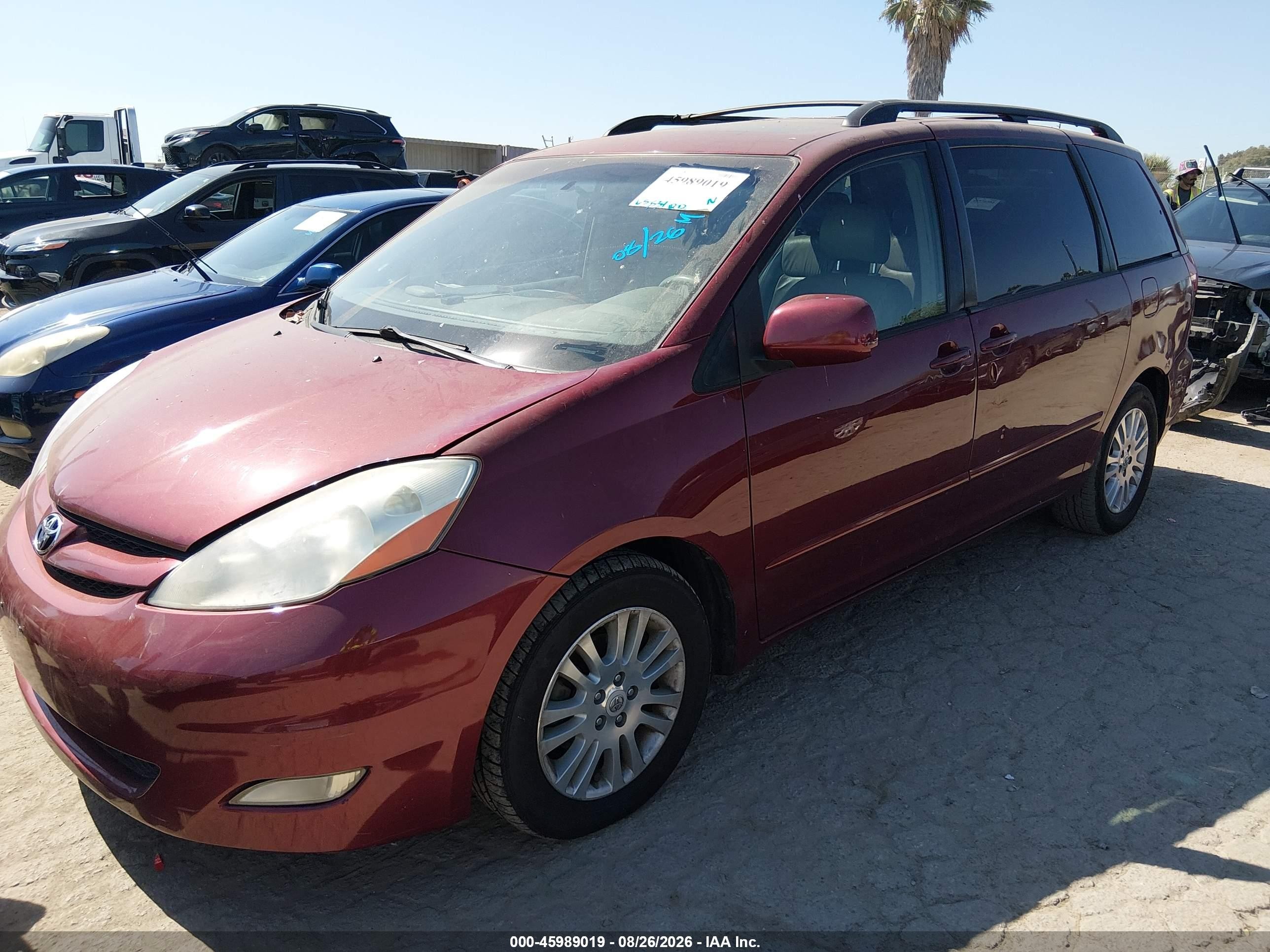 2008 Toyota Sienna Xle Burgundy vin: 5TDZK22C08S194607