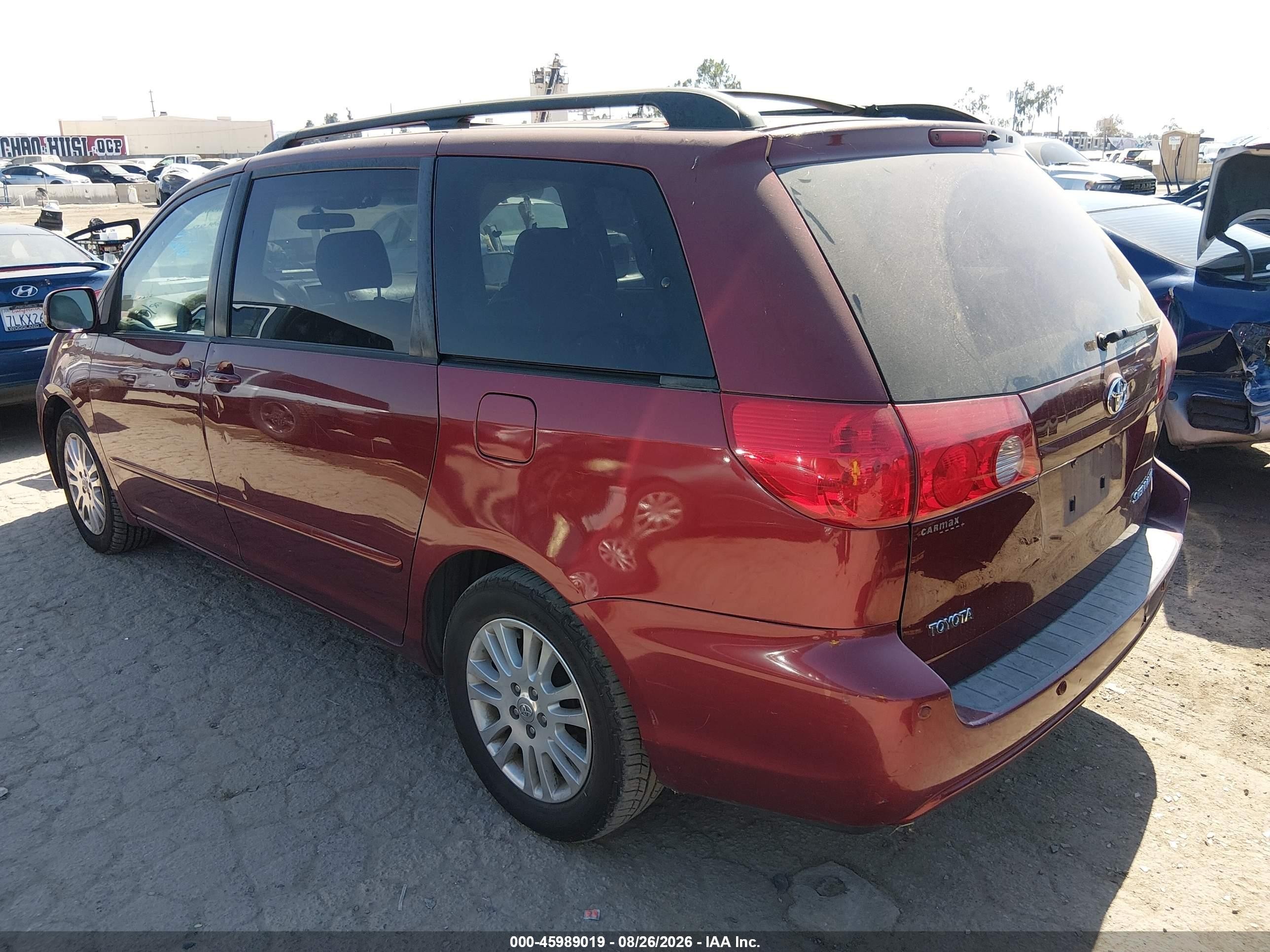 2008 Toyota Sienna Xle Burgundy vin: 5TDZK22C08S194607