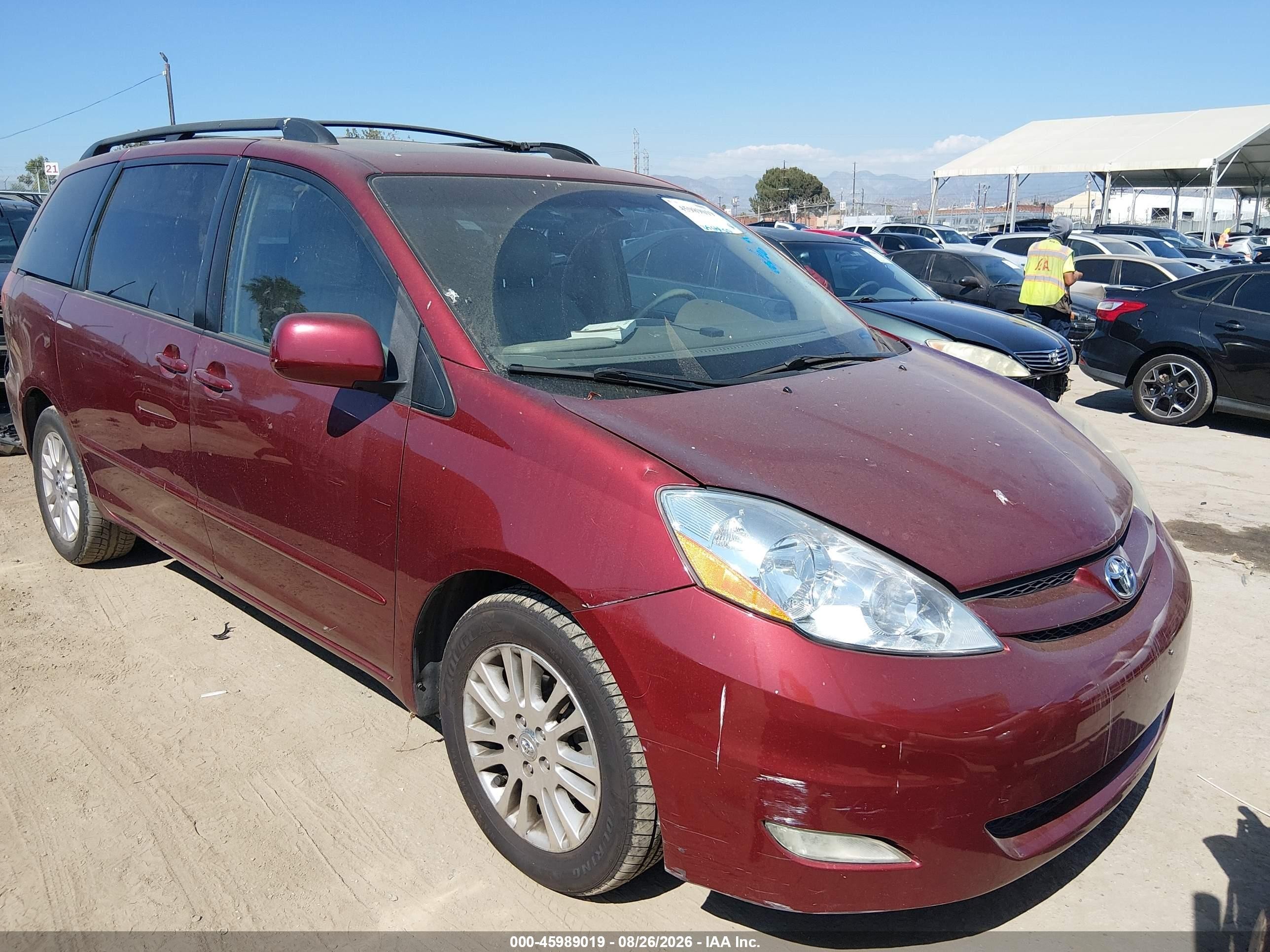 2008 Toyota Sienna Xle Burgundy vin: 5TDZK22C08S194607