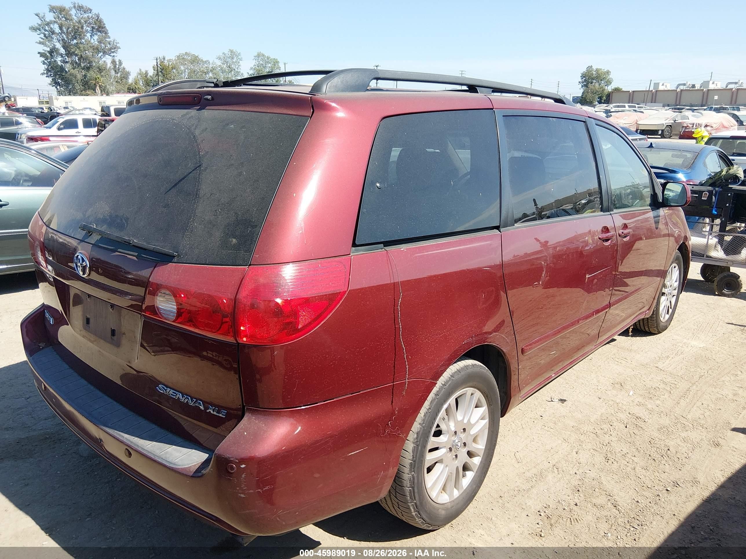 2008 Toyota Sienna Xle Burgundy vin: 5TDZK22C08S194607