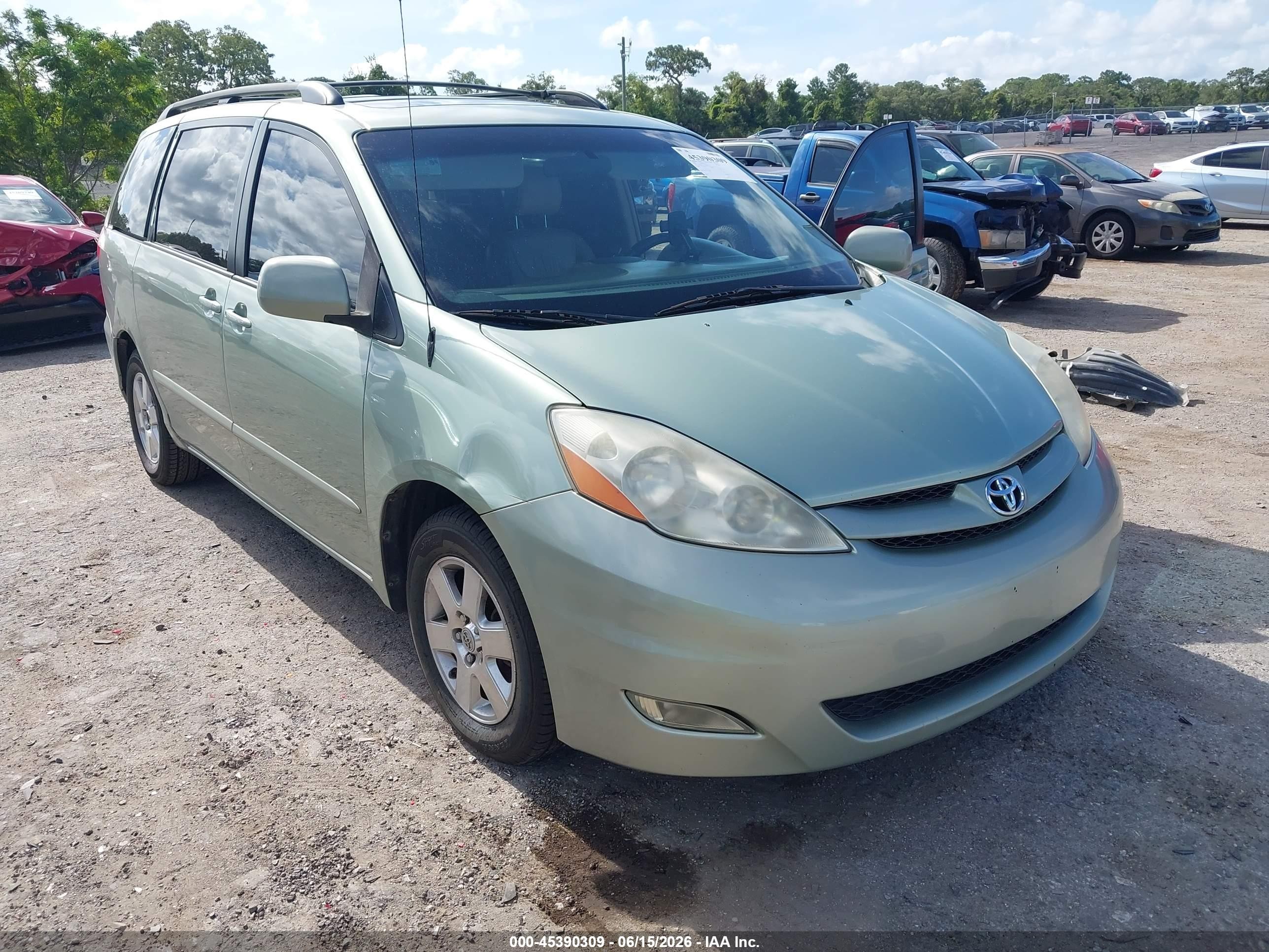 2008 Toyota Sienna Xle Green vin: 5TDZK22C28S169739