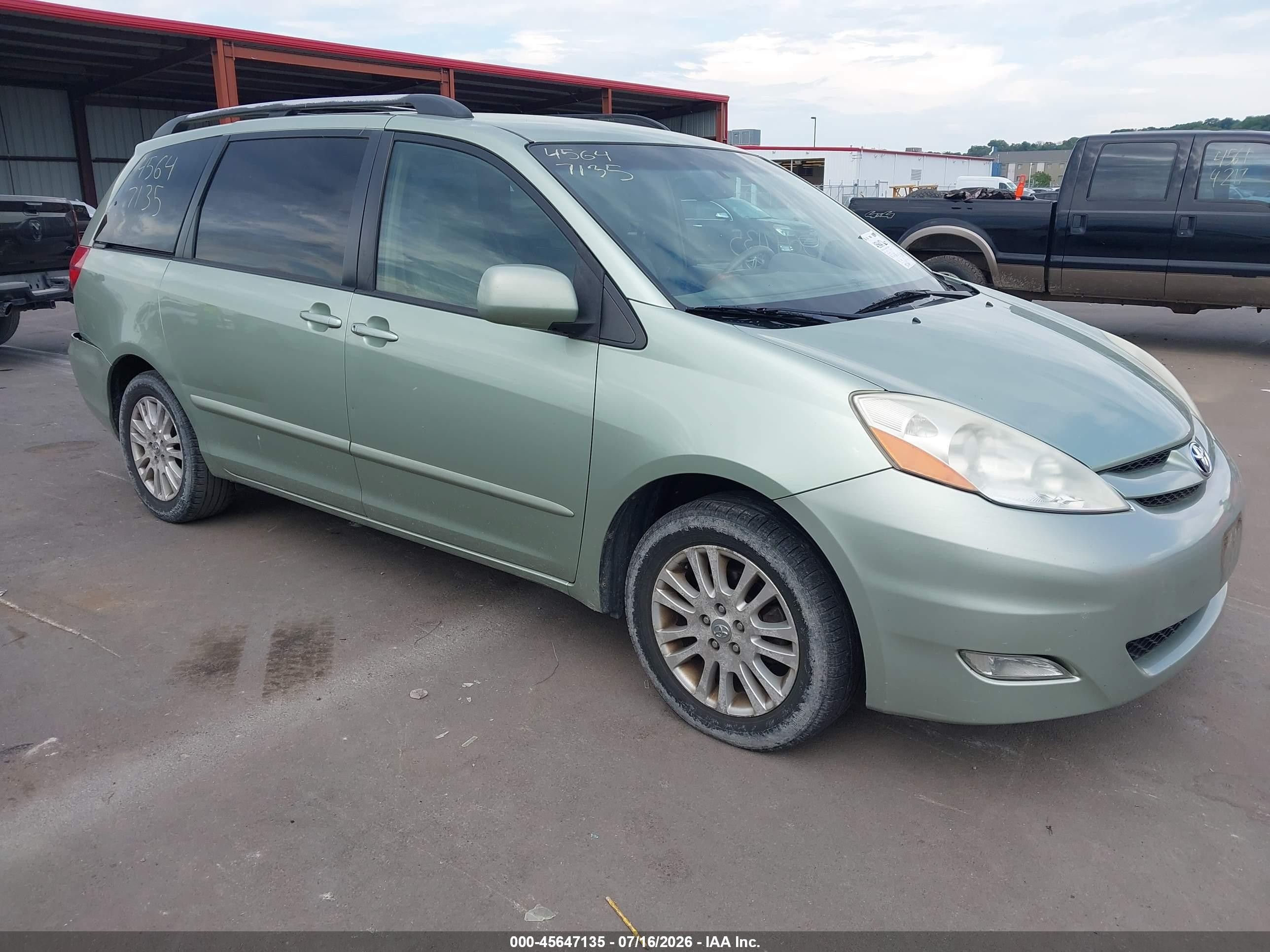 2008 Toyota Sienna Xle Green vin: 5TDZK22C38S187005