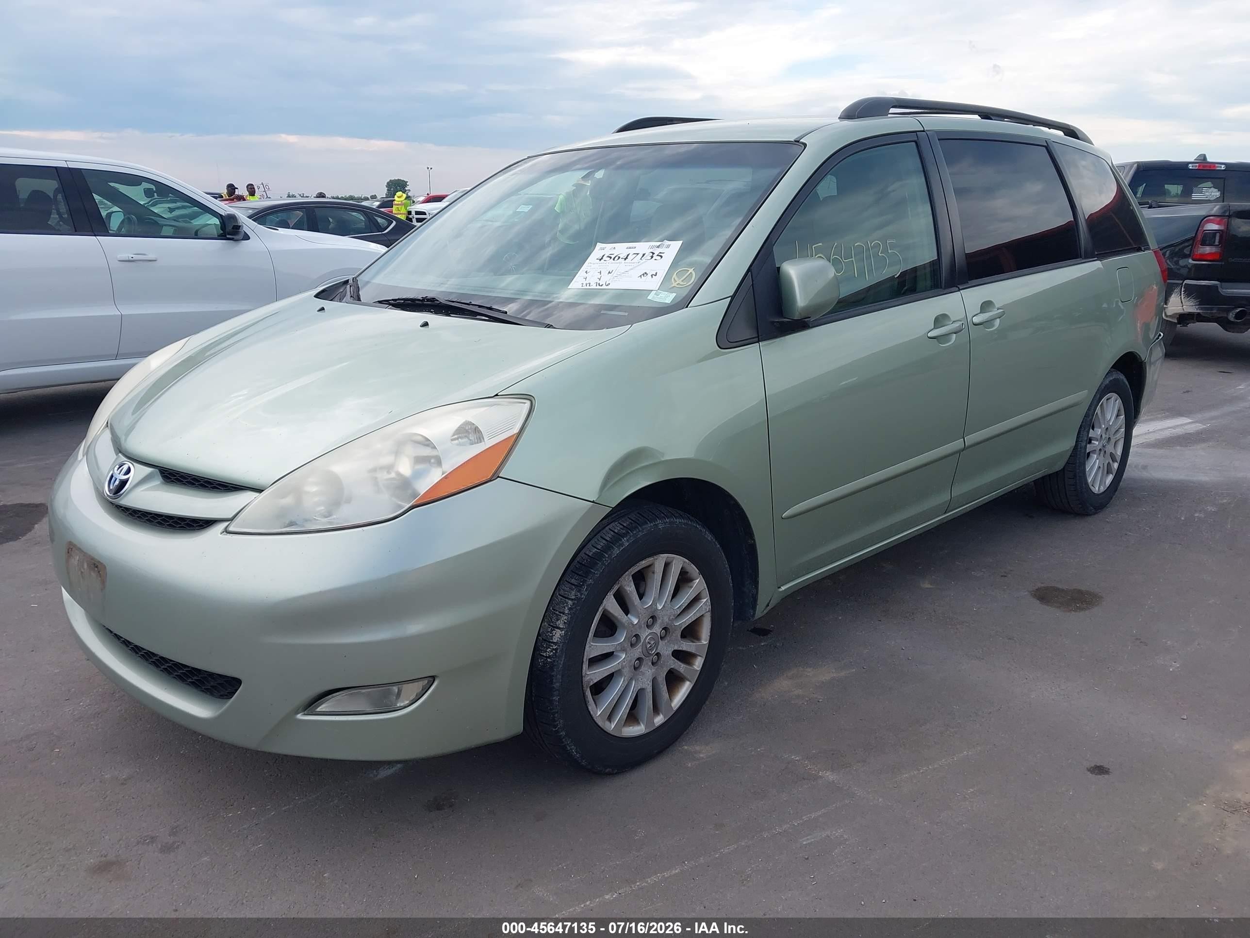 2008 Toyota Sienna Xle Зеленый vin: 5TDZK22C38S187005
