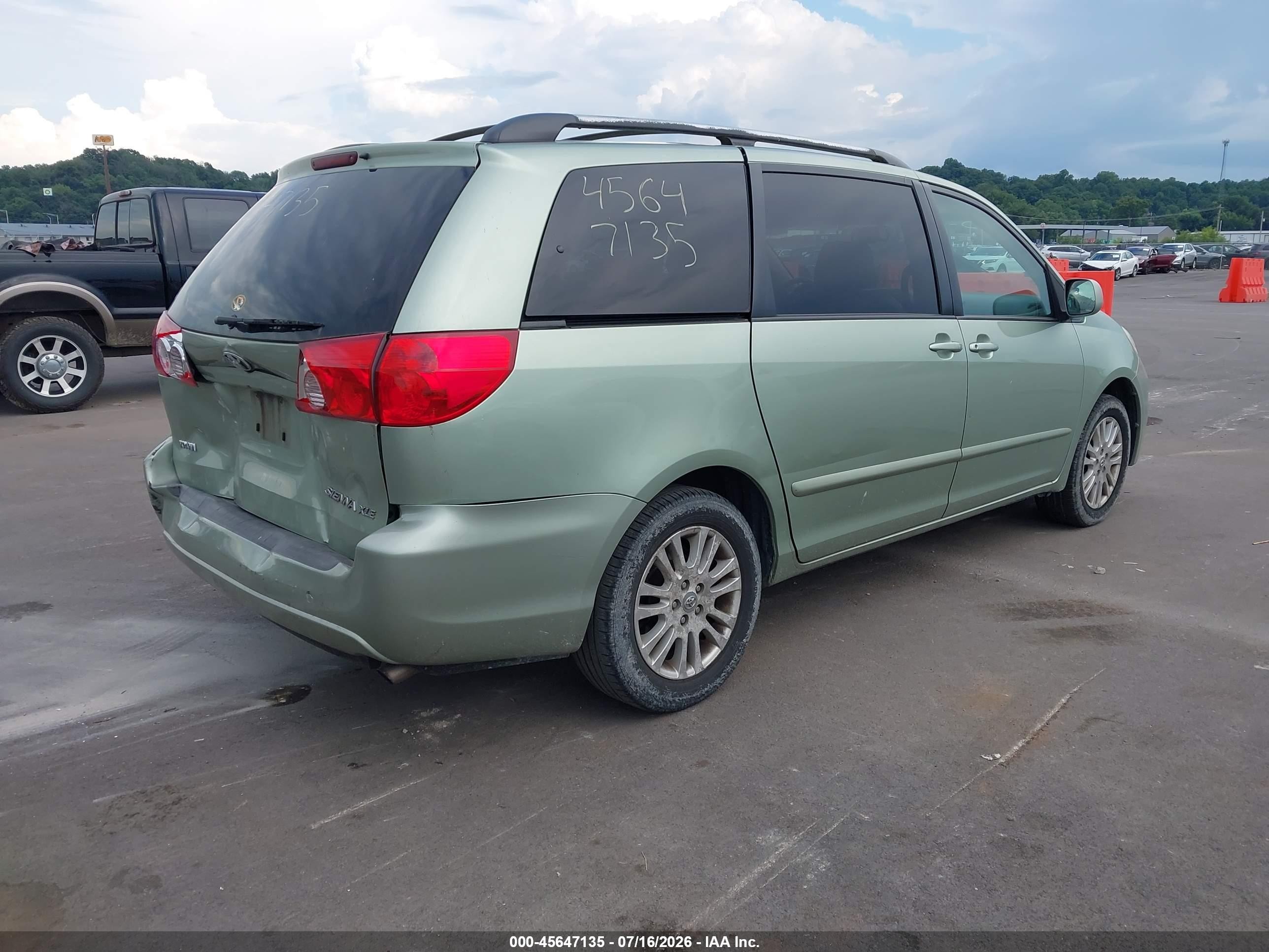 2008 Toyota Sienna Xle Зеленый vin: 5TDZK22C38S187005