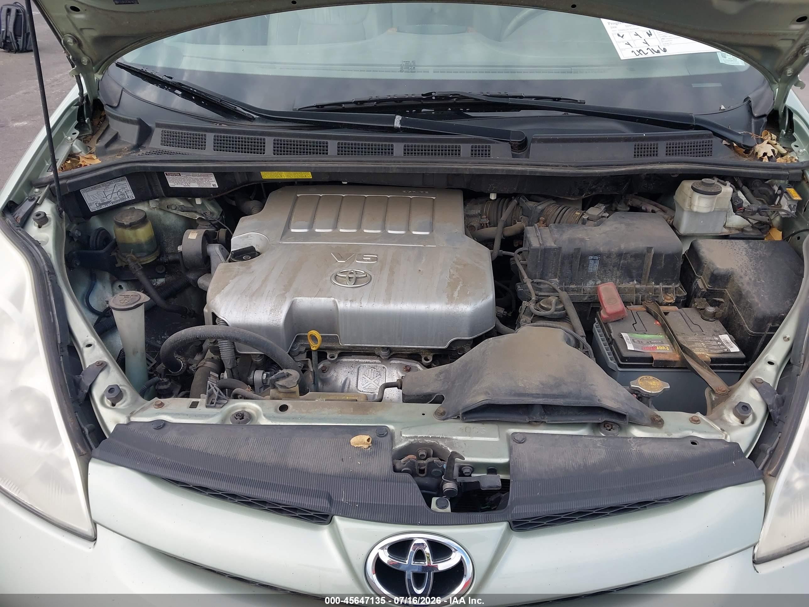 2008 Toyota Sienna Xle Зеленый vin: 5TDZK22C38S187005