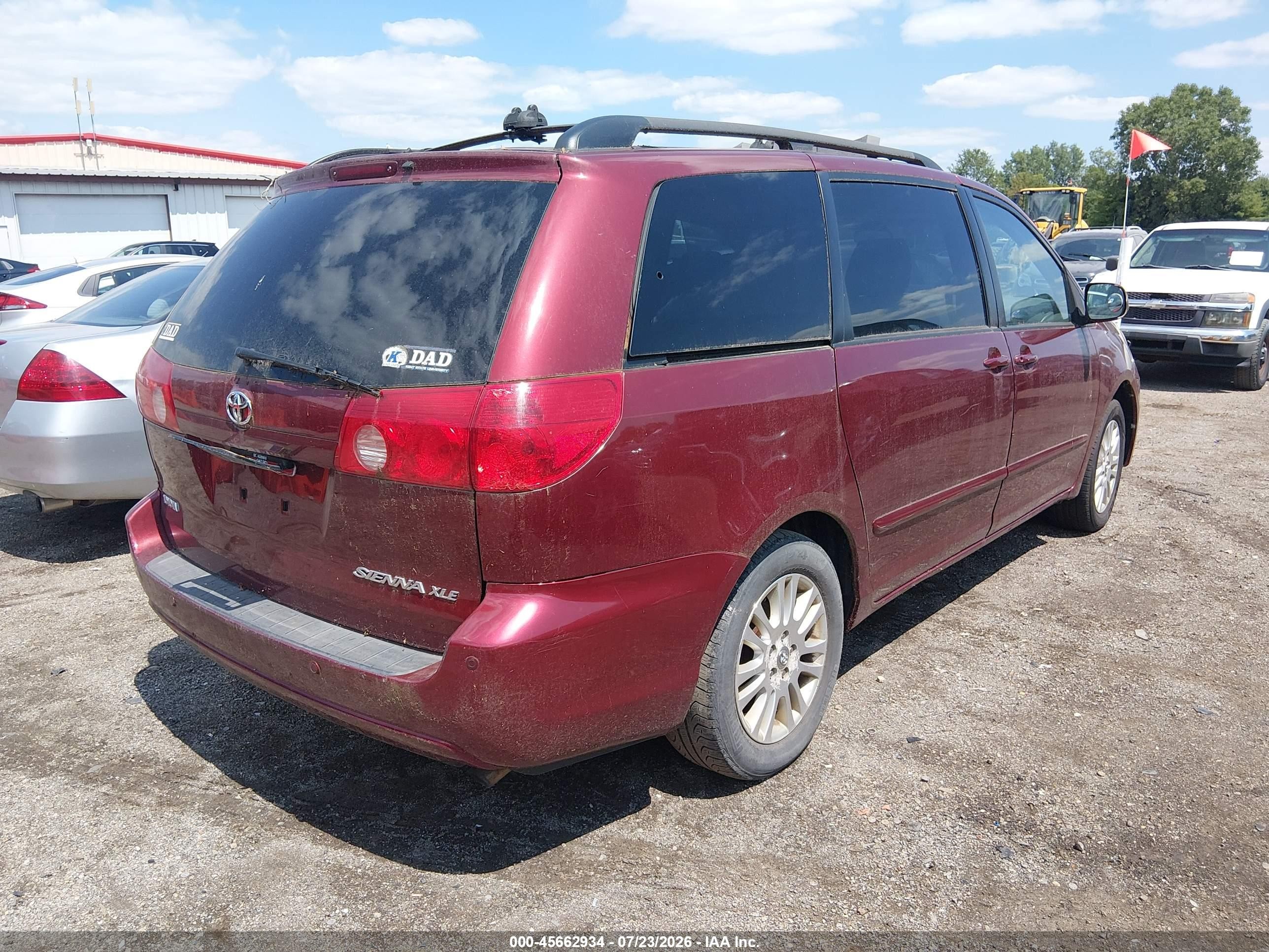 2009 Toyota Sienna Xle Red vin: 5TDZK22C39S241386