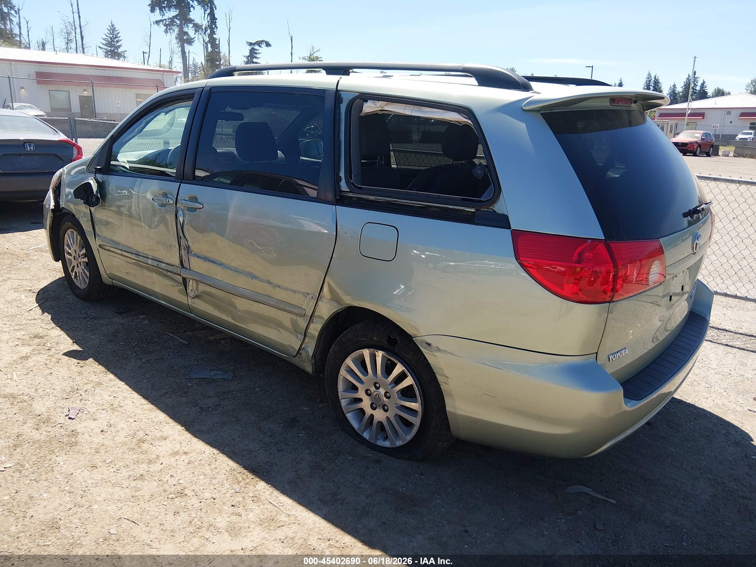 2009 Toyota Sienna Xle Green vin: 5TDZK22C39S261332