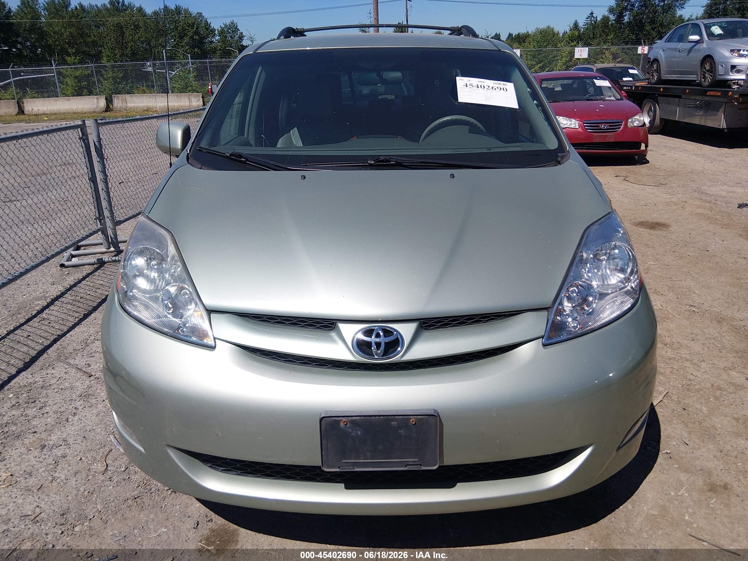 2009 Toyota Sienna Xle Green vin: 5TDZK22C39S261332