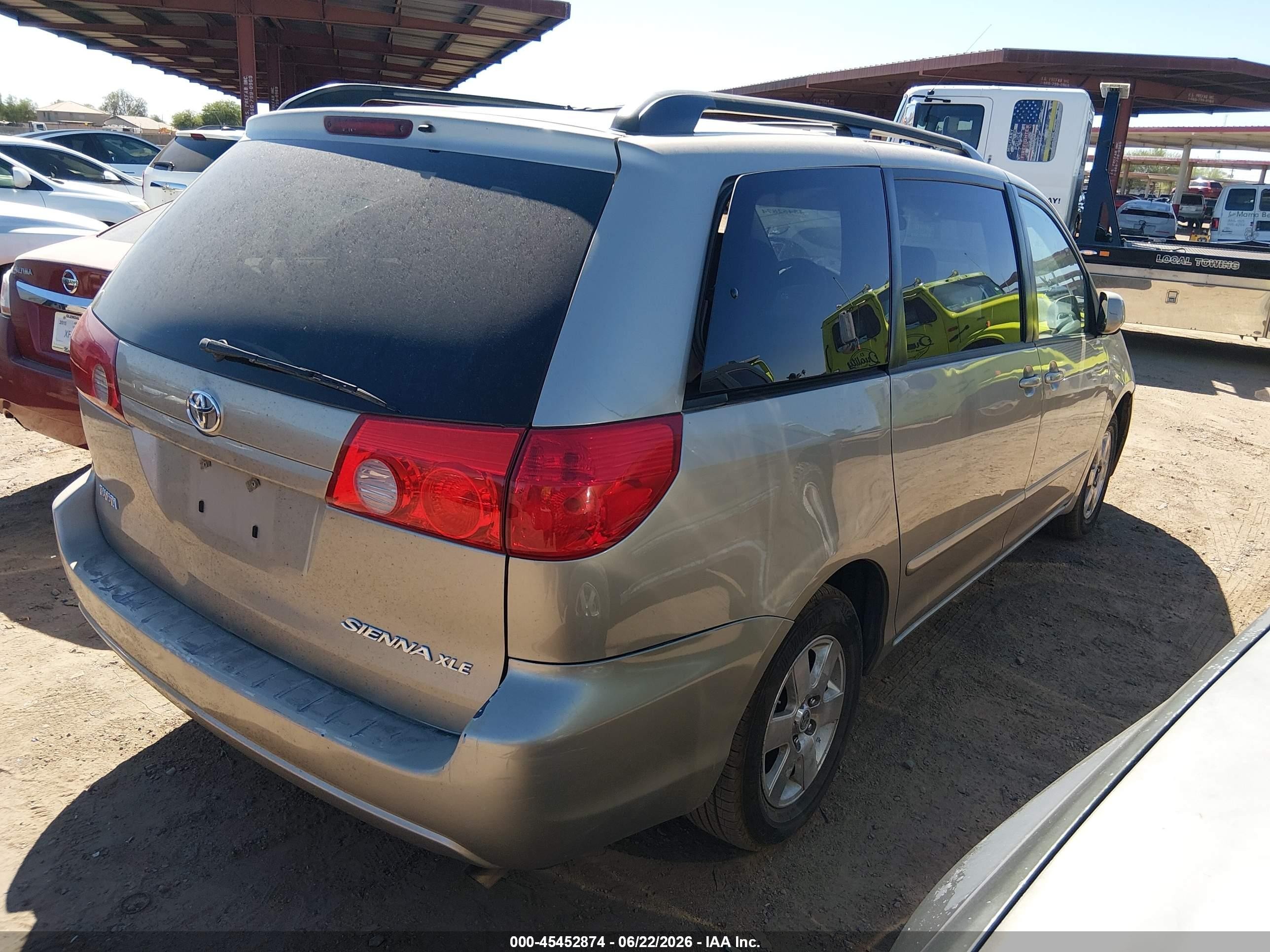 2008 Toyota Sienna Xle Beige vin: 5TDZK22C48S133471