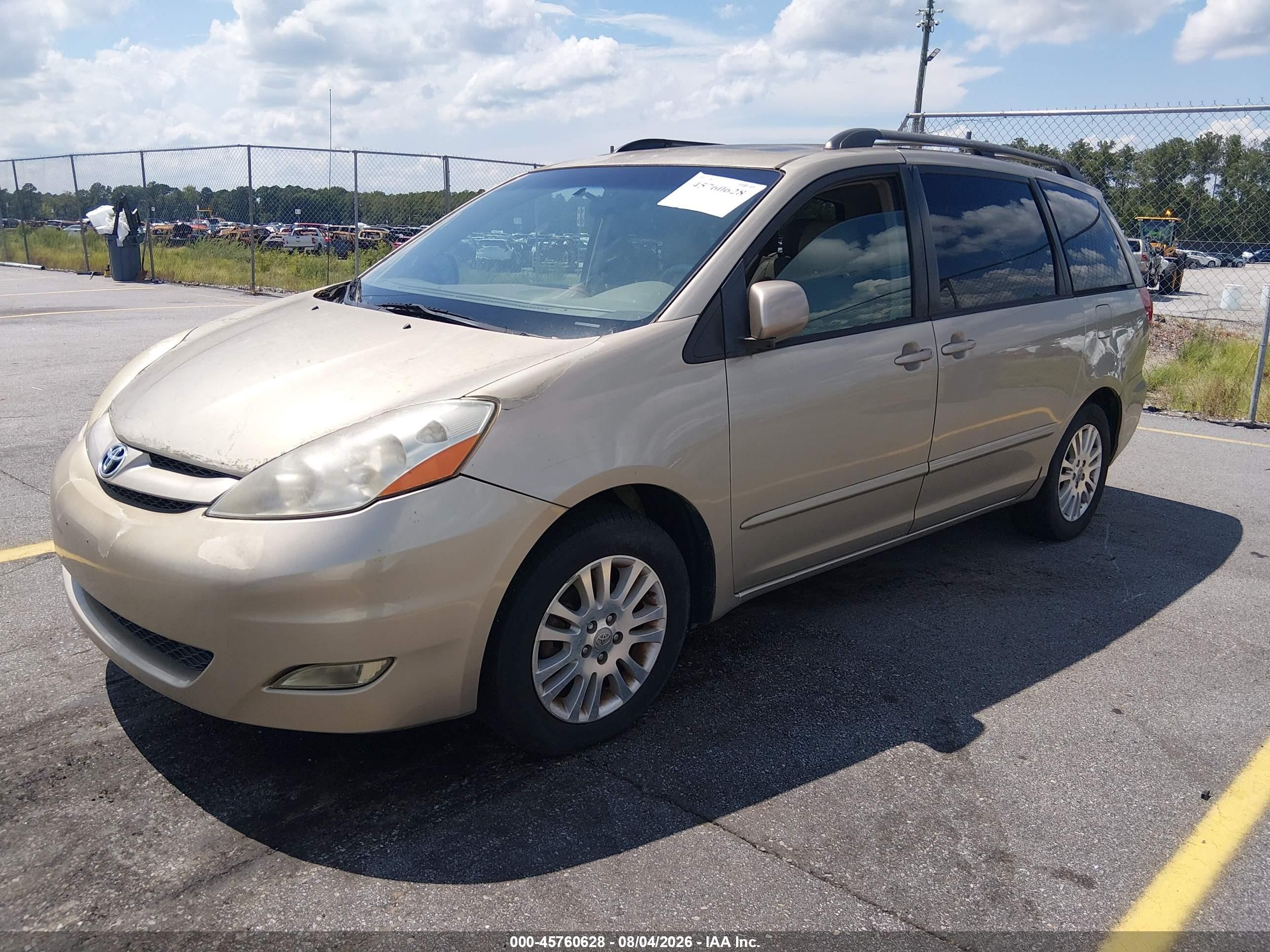 2008 Toyota Sienna Xle/xle Limited Beige vin: 5TDZK22C48S217175