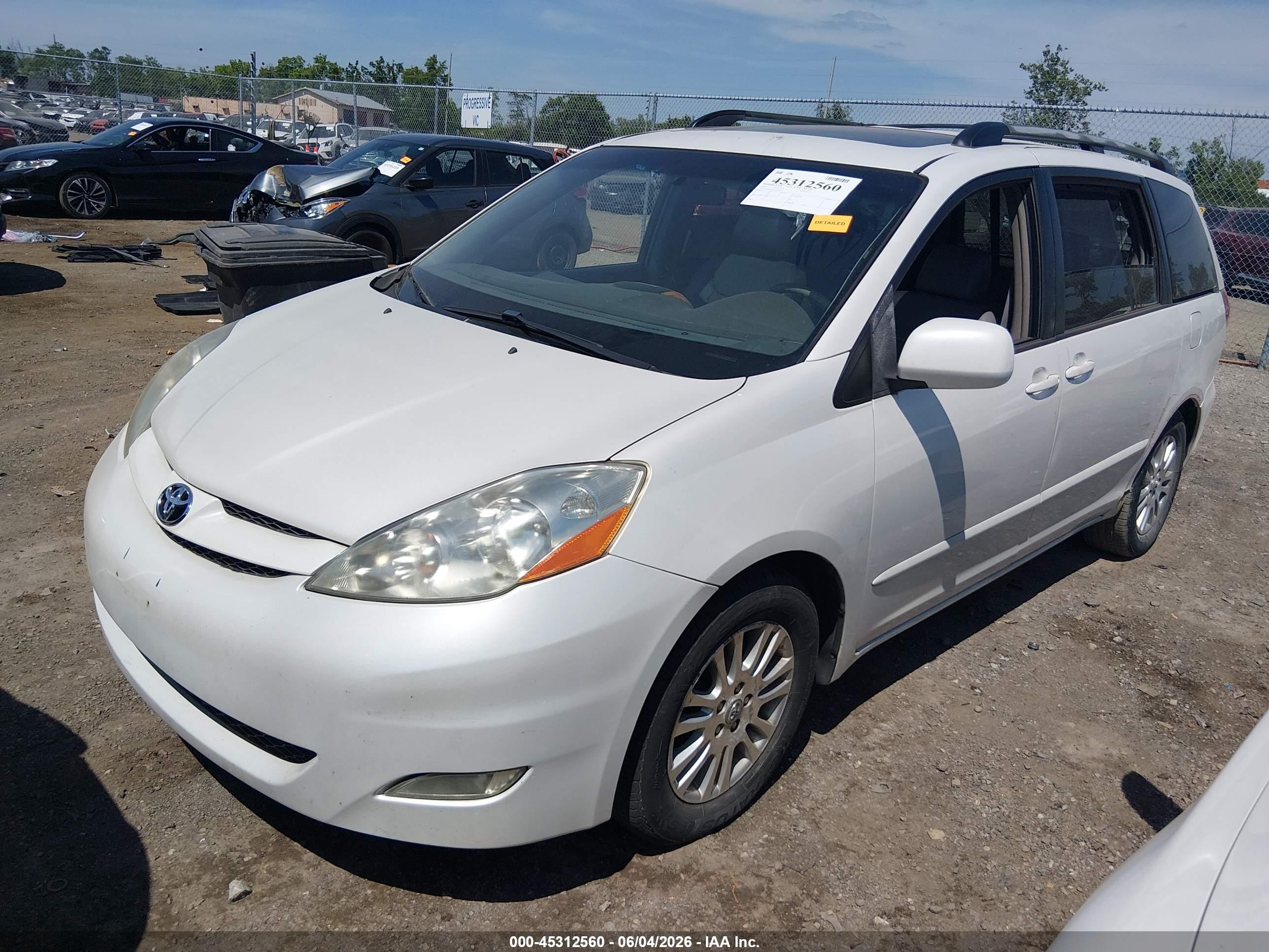 2007 Toyota Sienna Xle White vin: 5TDZK22C67S098169