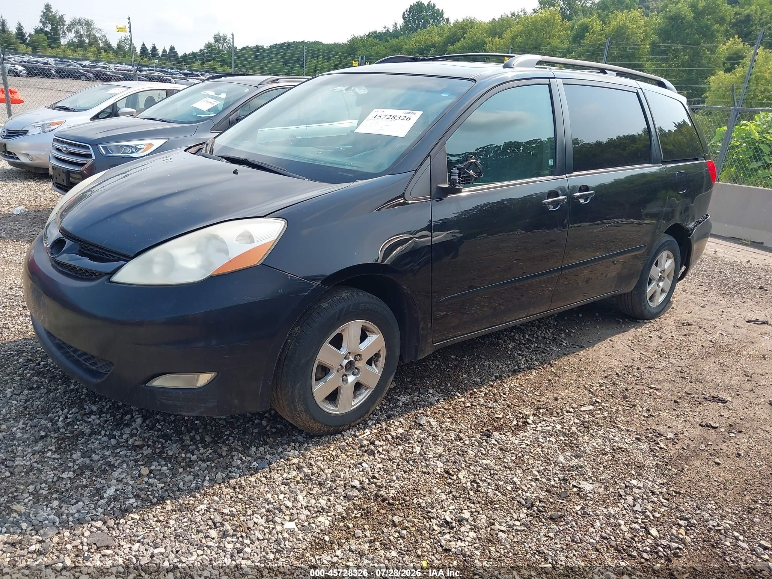 2008 Toyota Sienna Xle Black vin: 5TDZK22C68S197401