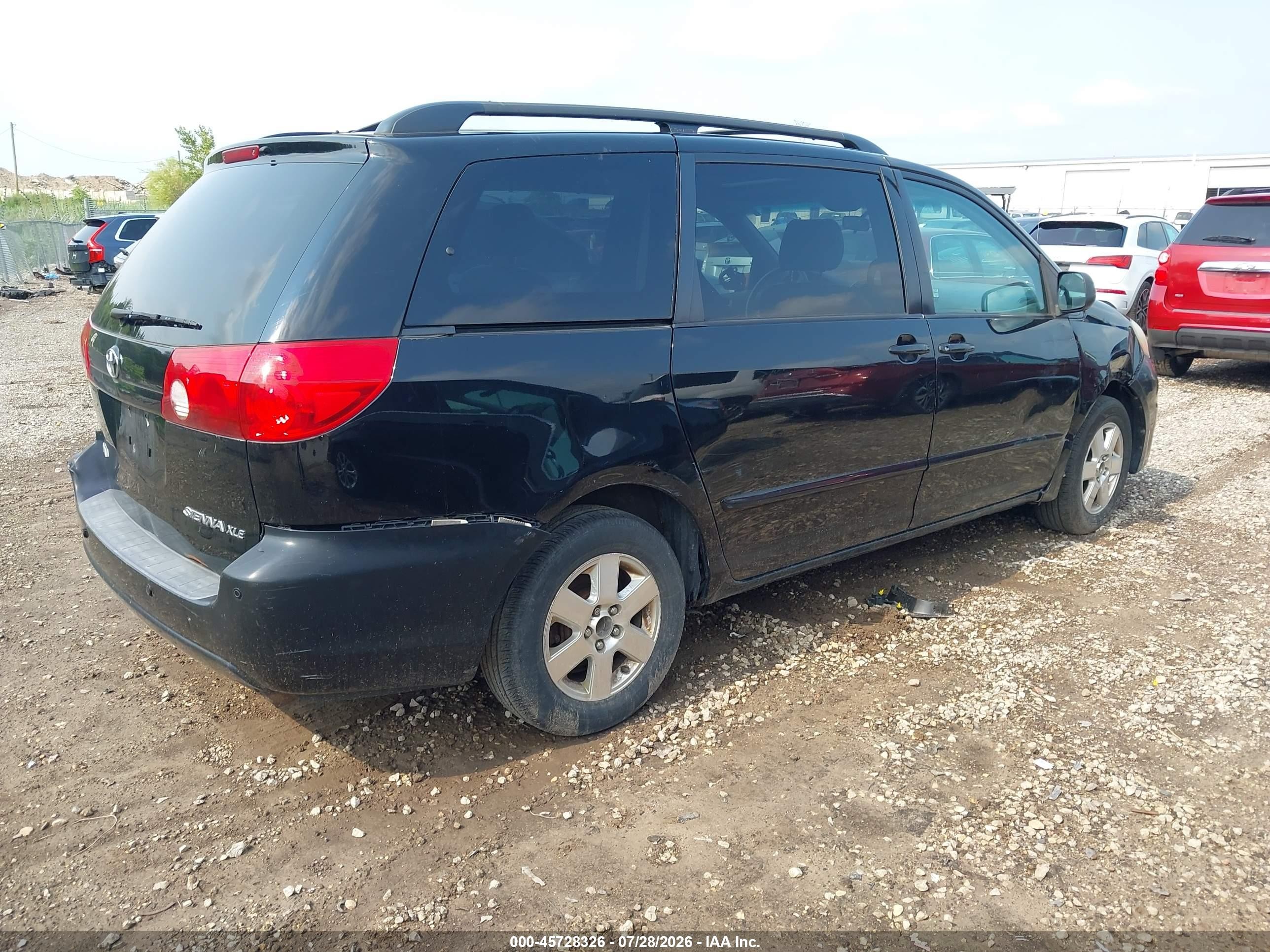 2008 Toyota Sienna Xle Black vin: 5TDZK22C68S197401