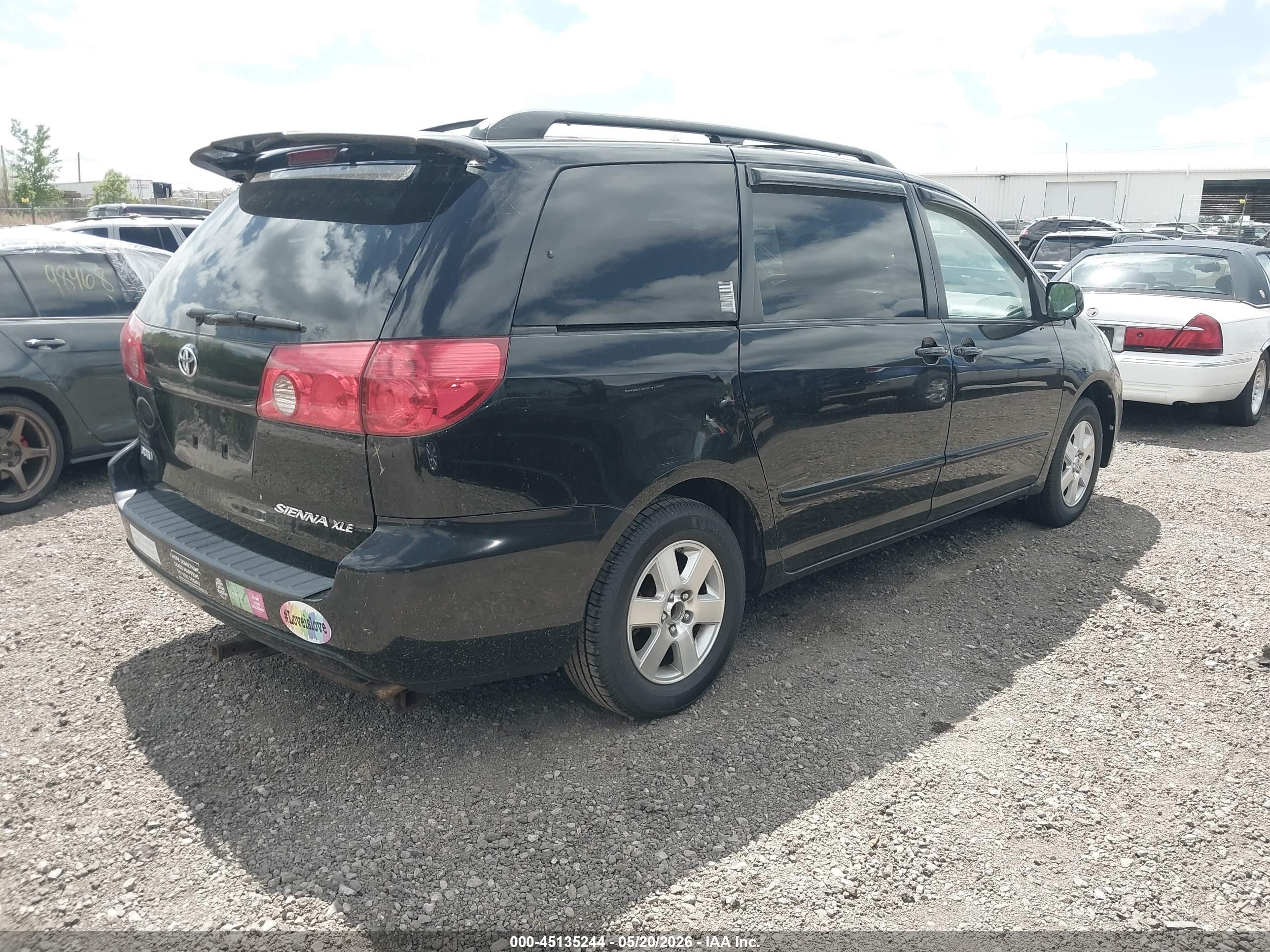 2009 Toyota Sienna Xle Черный vin: 5TDZK22C69S255167