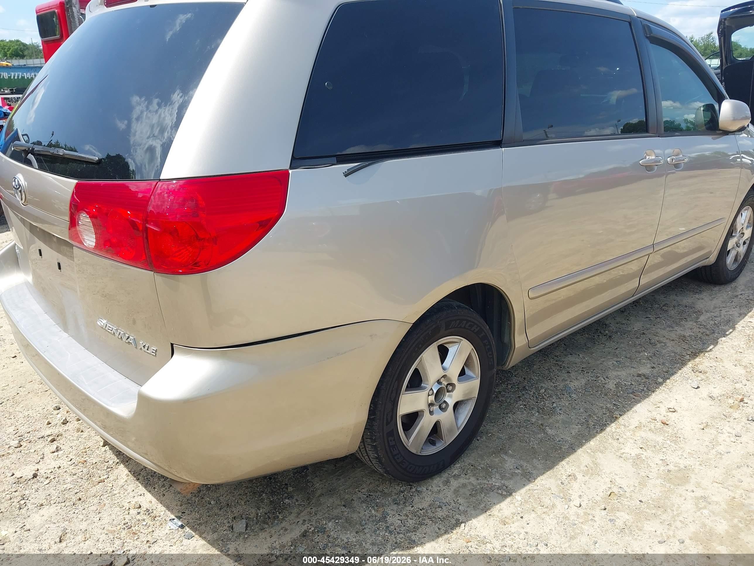 2008 Toyota Sienna Xle Gold vin: 5TDZK22C78S146702
