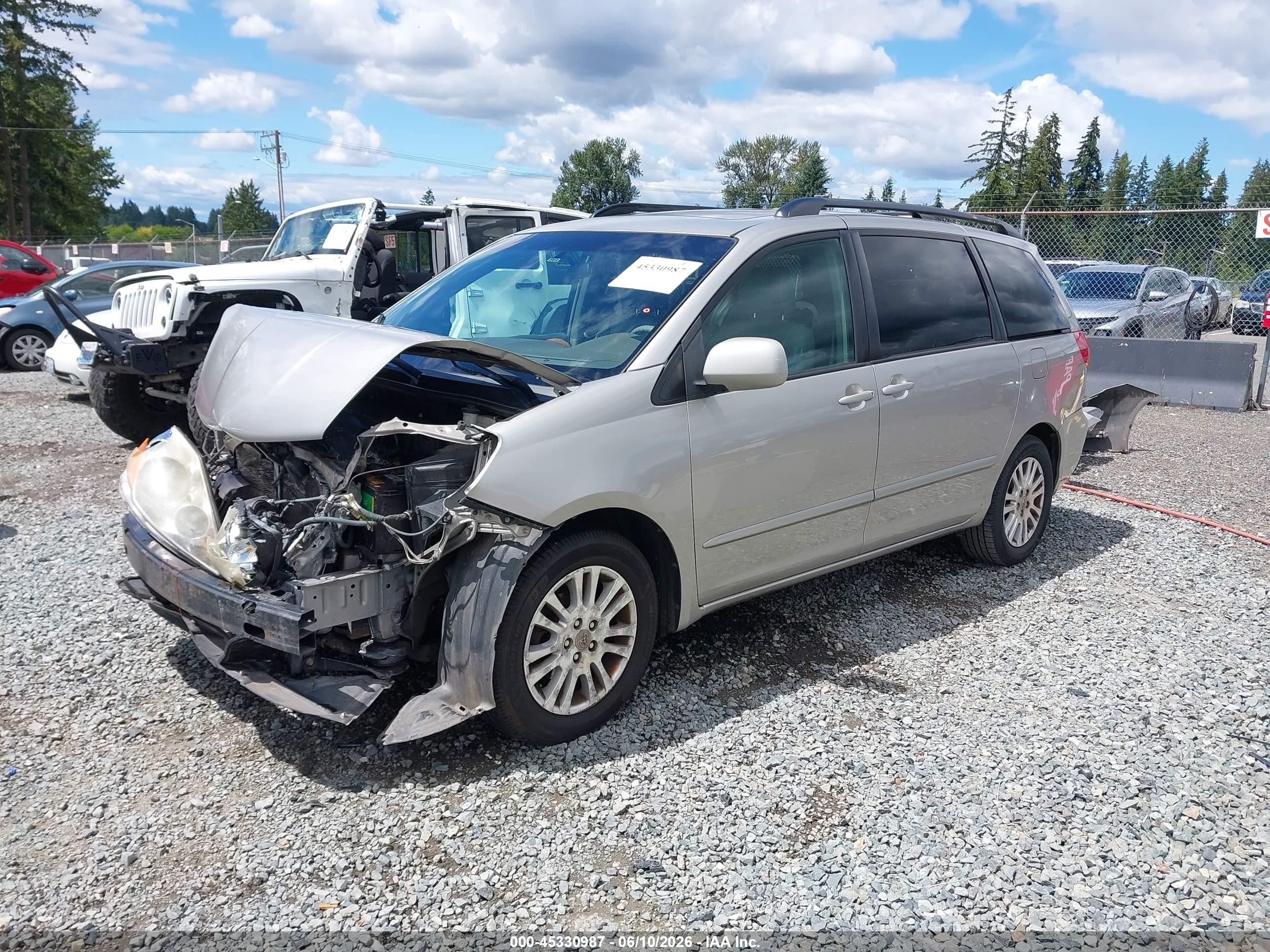 2008 Toyota Sienna Xle Gray vin: 5TDZK22C78S184527