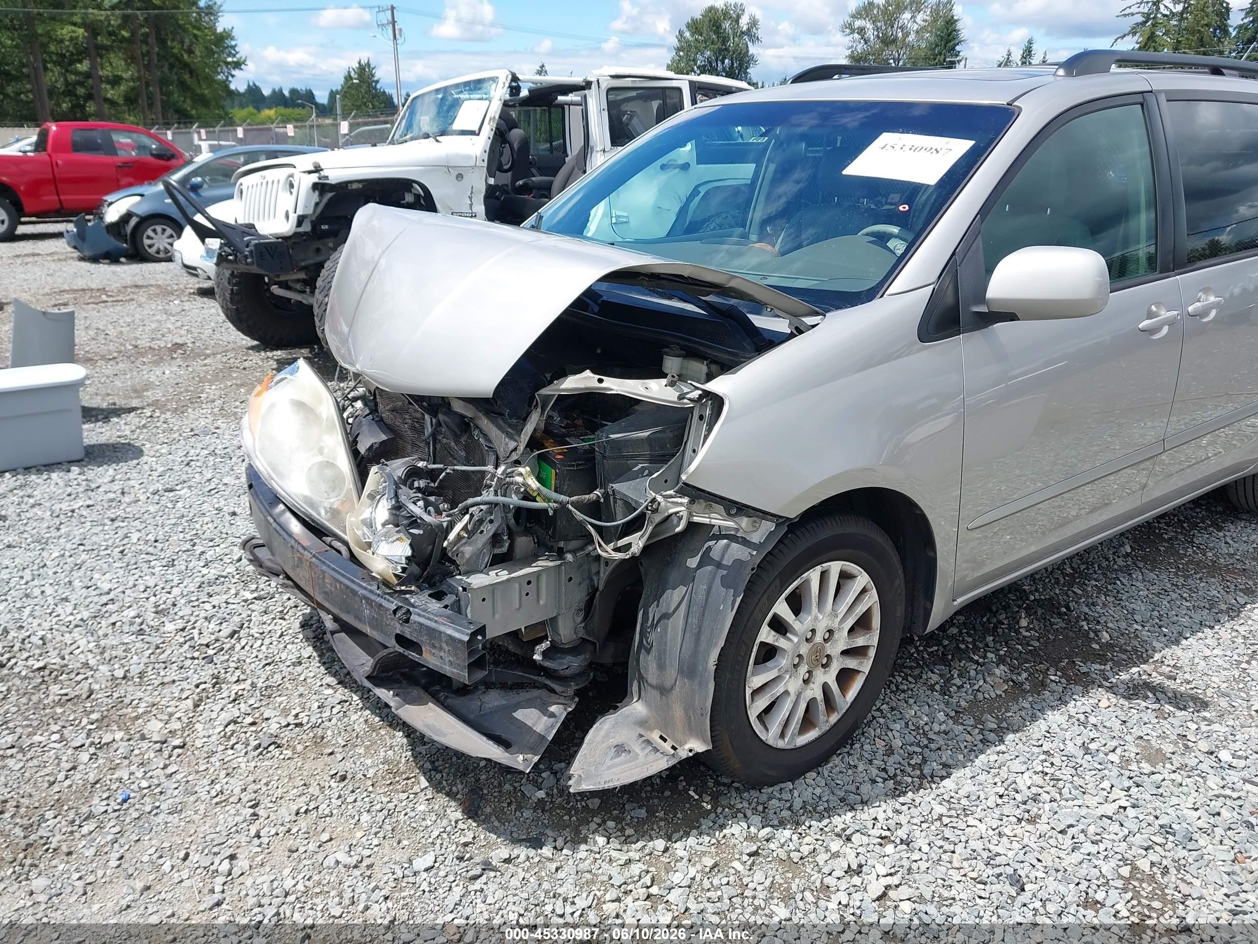 2008 Toyota Sienna Xle Gray vin: 5TDZK22C78S184527