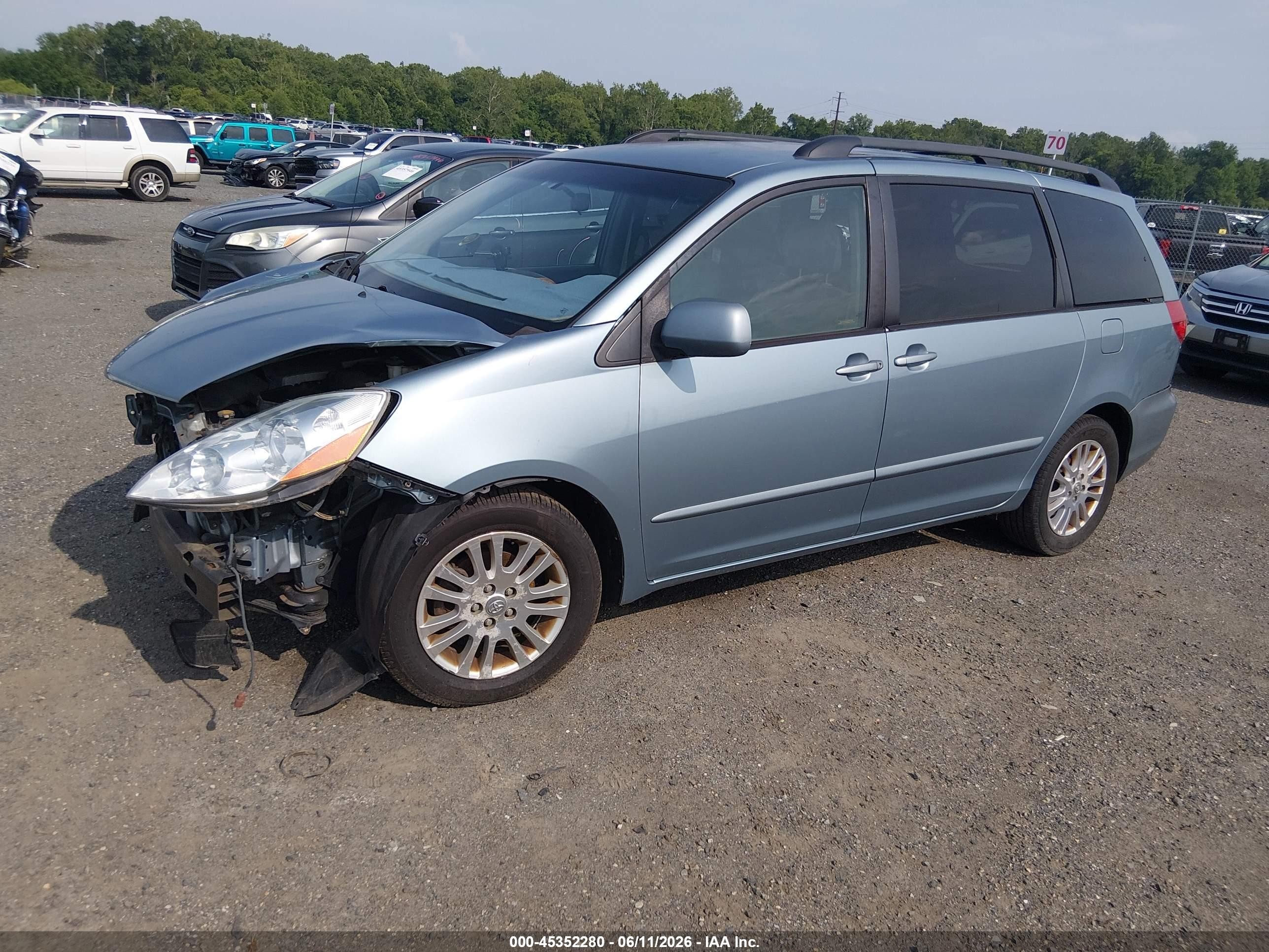 2008 Toyota Sienna Xle Blue vin: 5TDZK22C88S167431