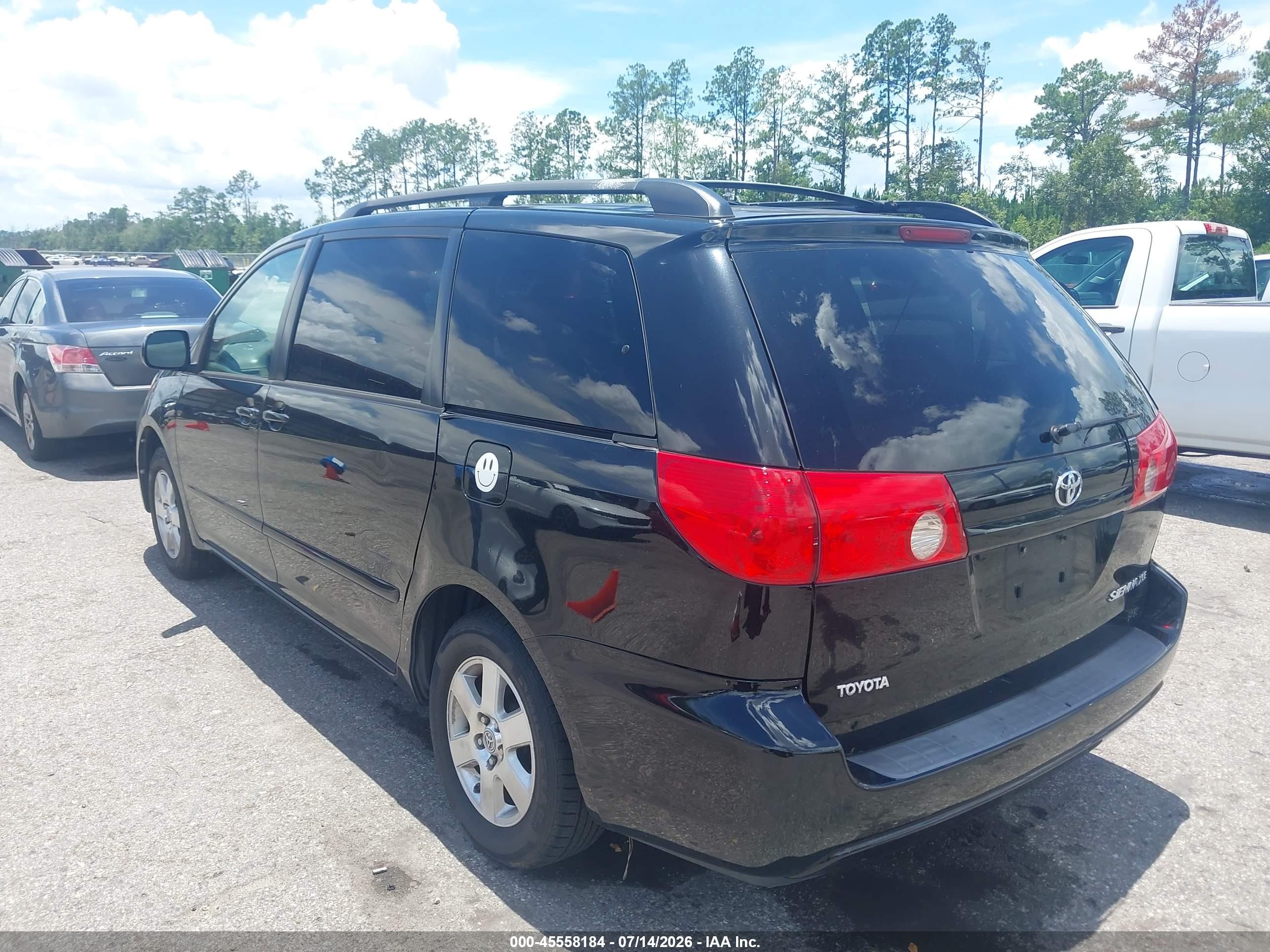 2008 Toyota Sienna Xle Black vin: 5TDZK22C88S220080