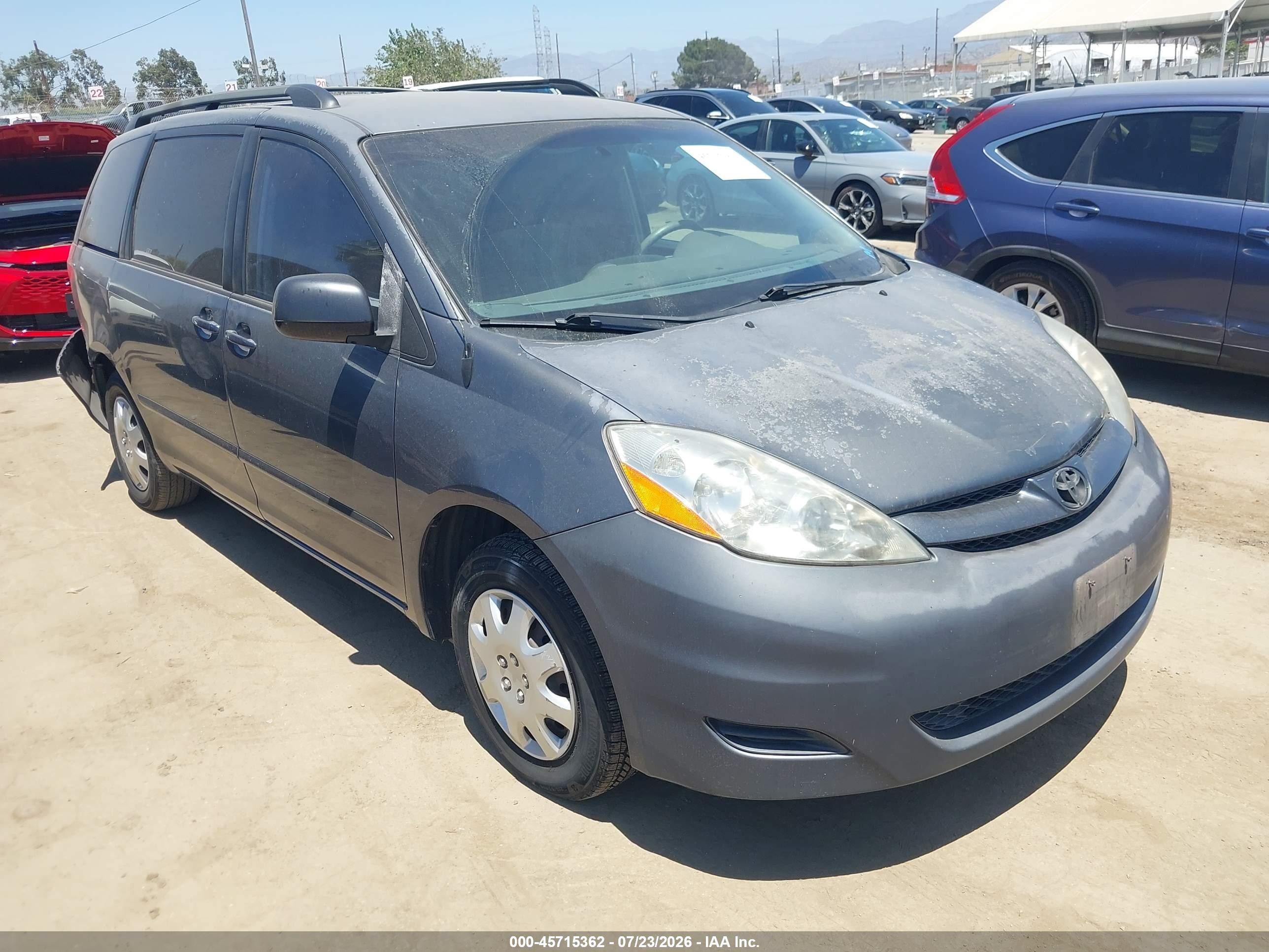 2007 Toyota Sienna Le Серый vin: 5TDZK23C07S024020