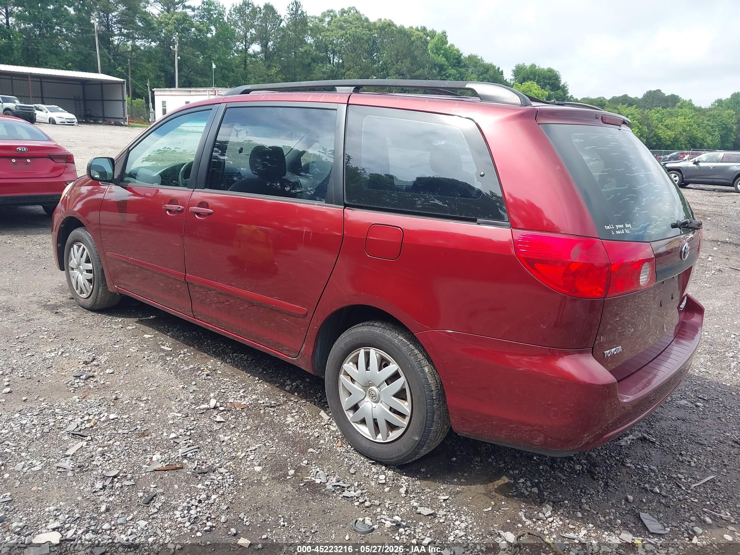 2008 Toyota Sienna Ce Burgundy vin: 5TDZK23C08S127052