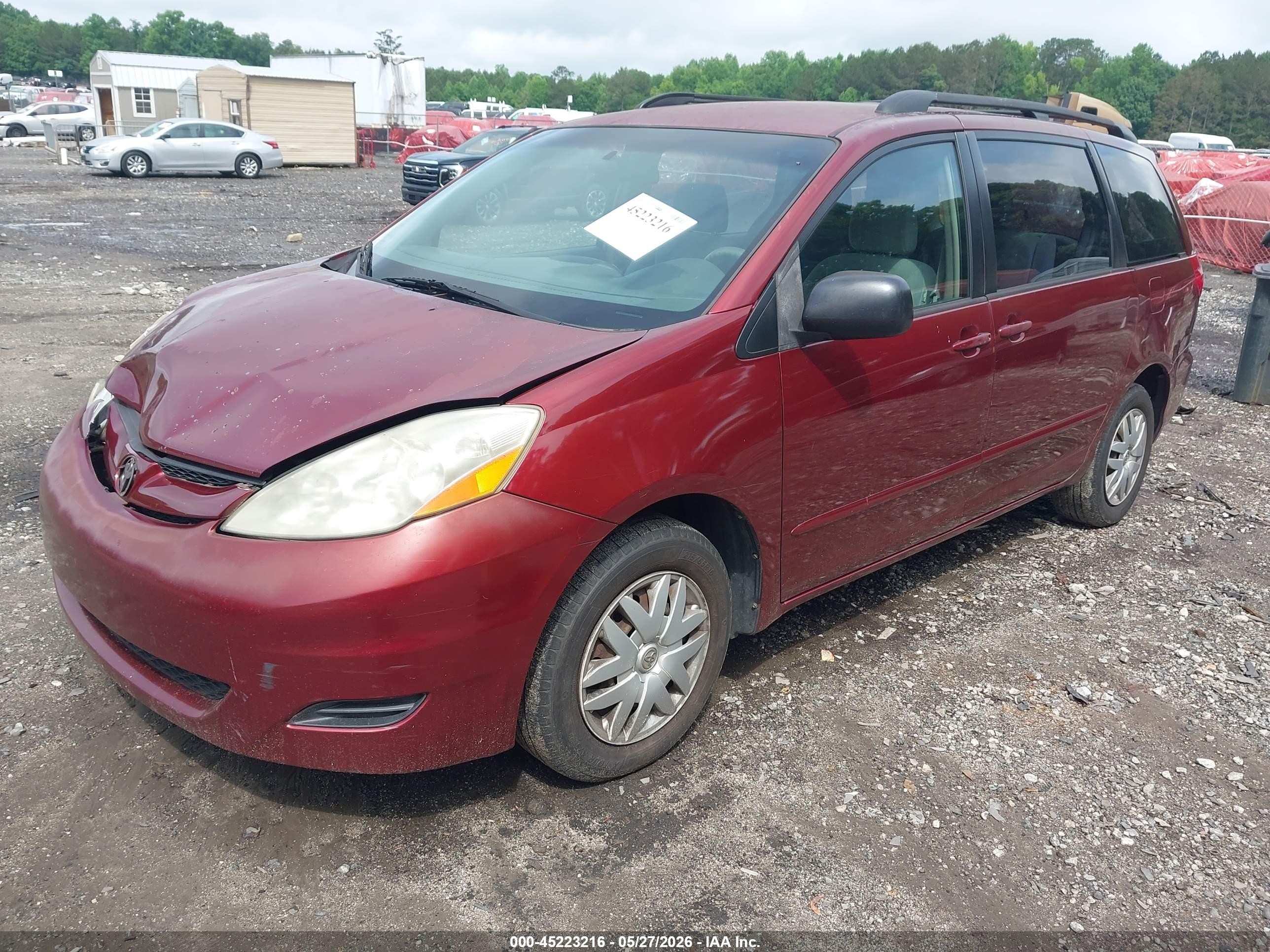 2008 Toyota Sienna Ce Burgundy vin: 5TDZK23C08S127052