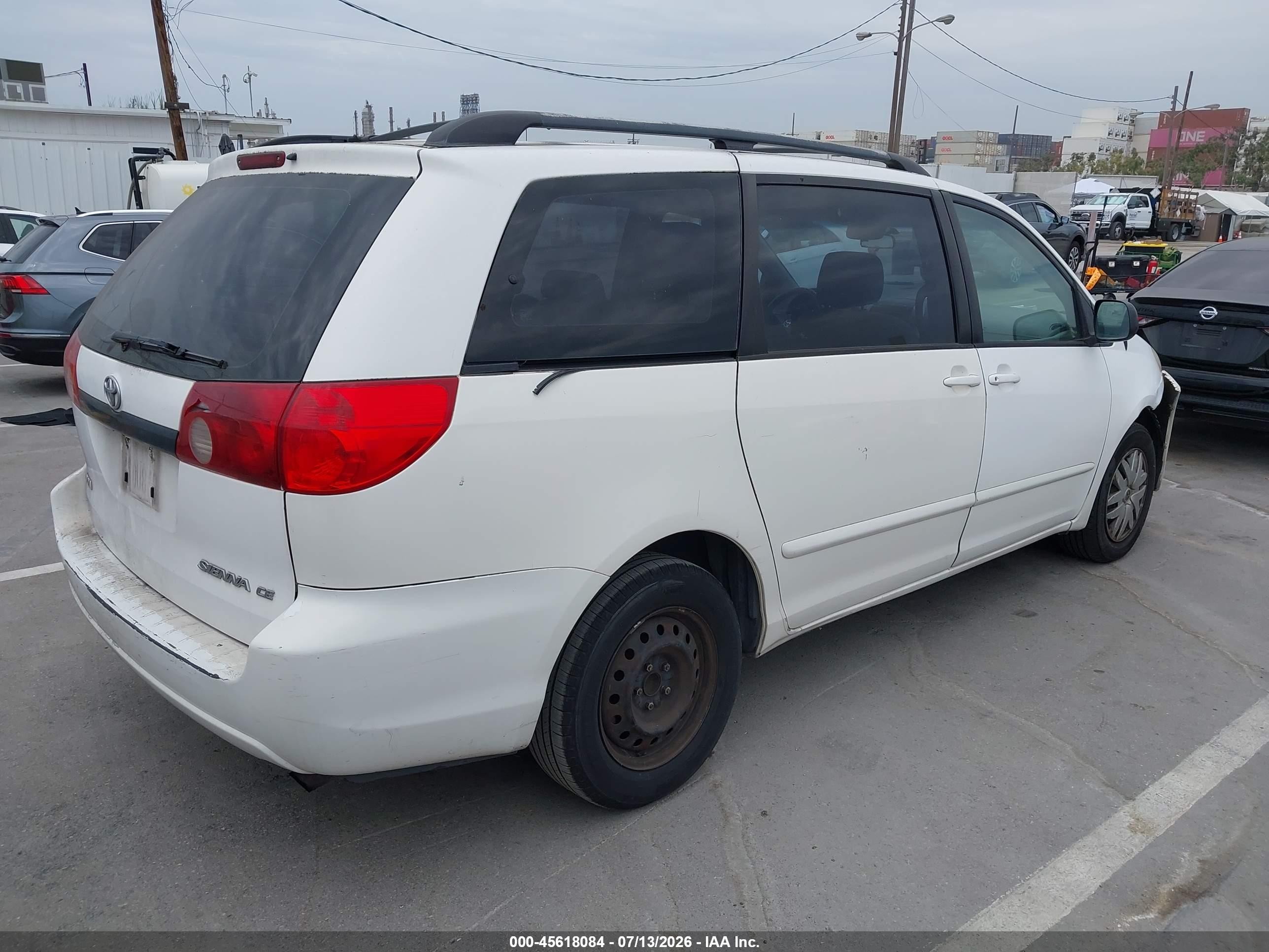 2008 Toyota Sienna Ce White vin: 5TDZK23C08S147415
