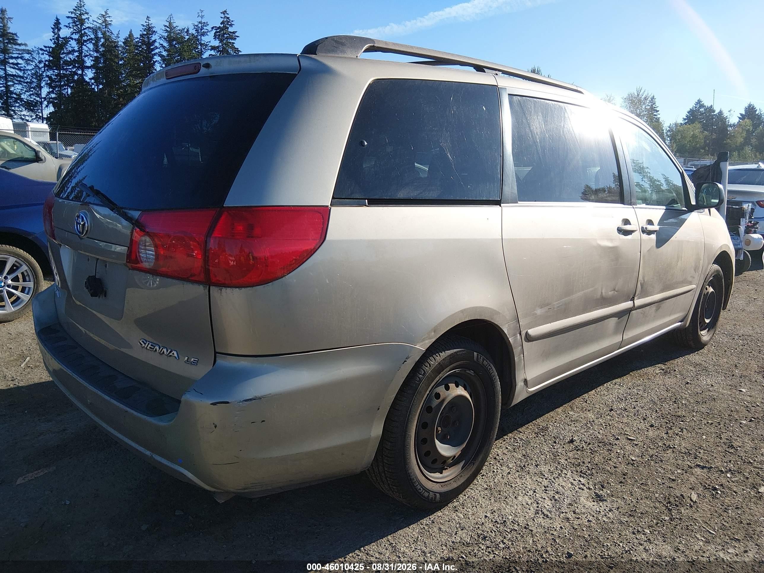 2008 Toyota Sienna Le Золотой vin: 5TDZK23C08S196761