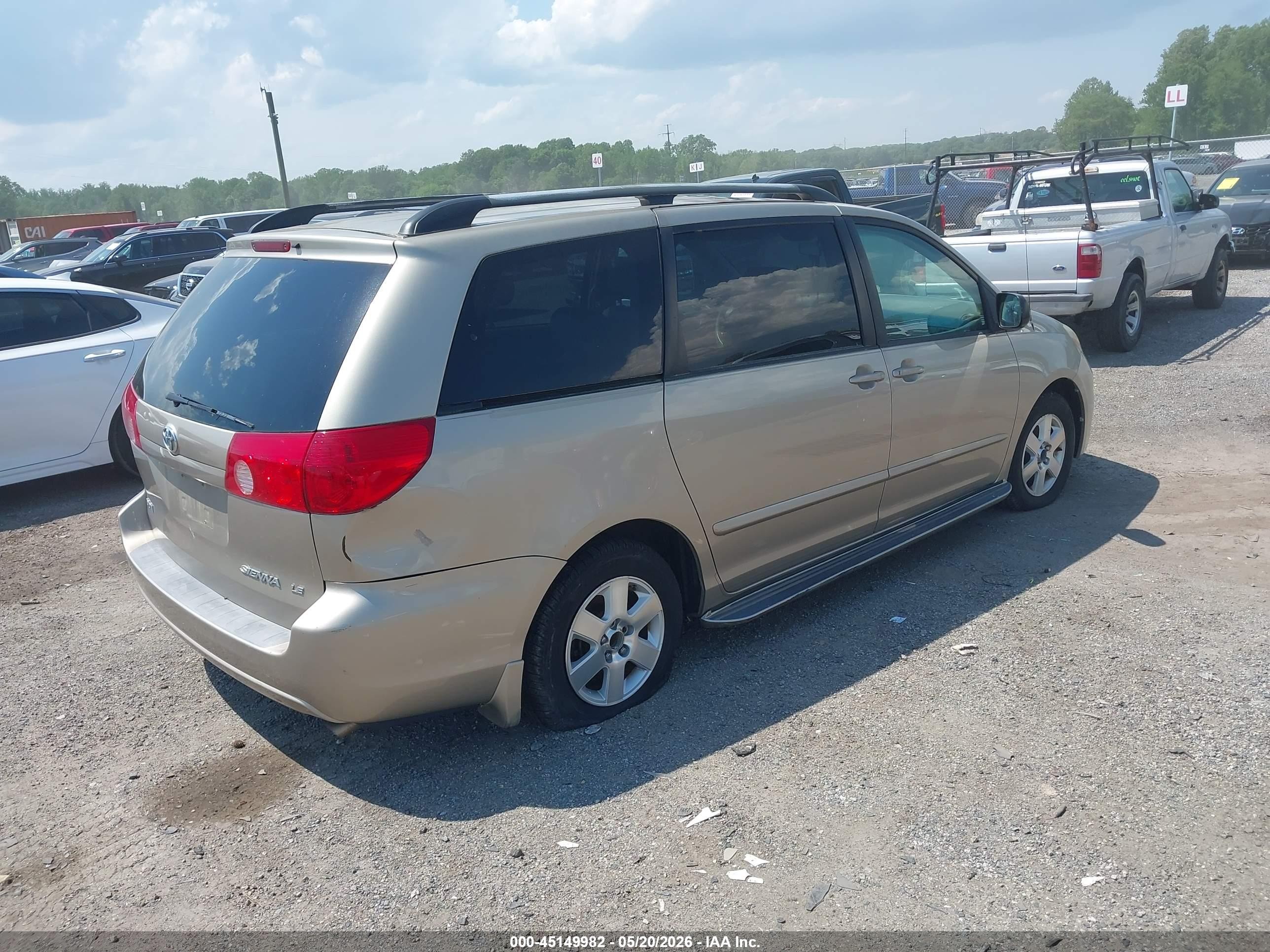2007 Toyota Sienna Le Gold vin: 5TDZK23C17S002916