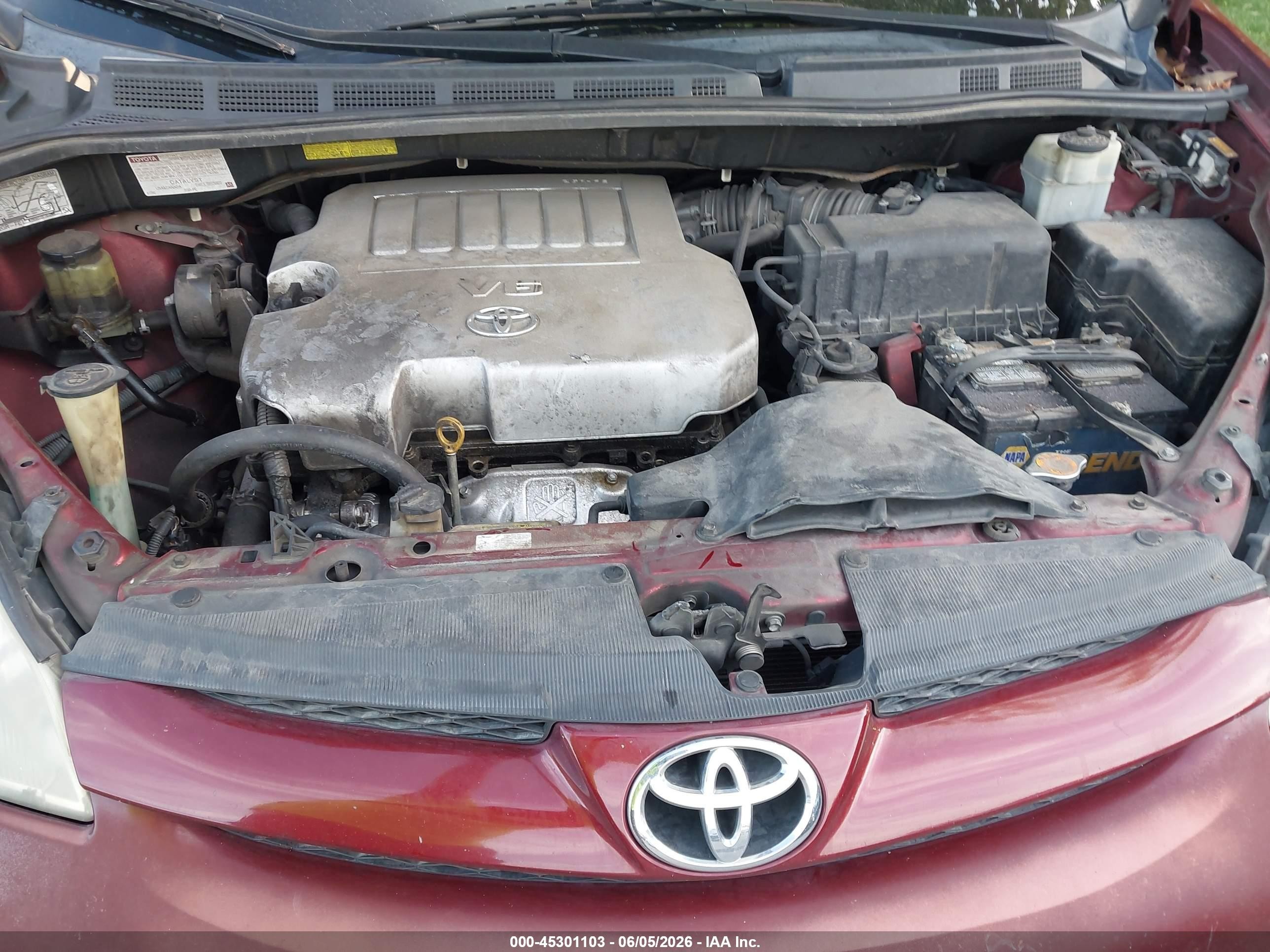 2007 Toyota Sienna Le Темно-бордовый vin: 5TDZK23C17S018050