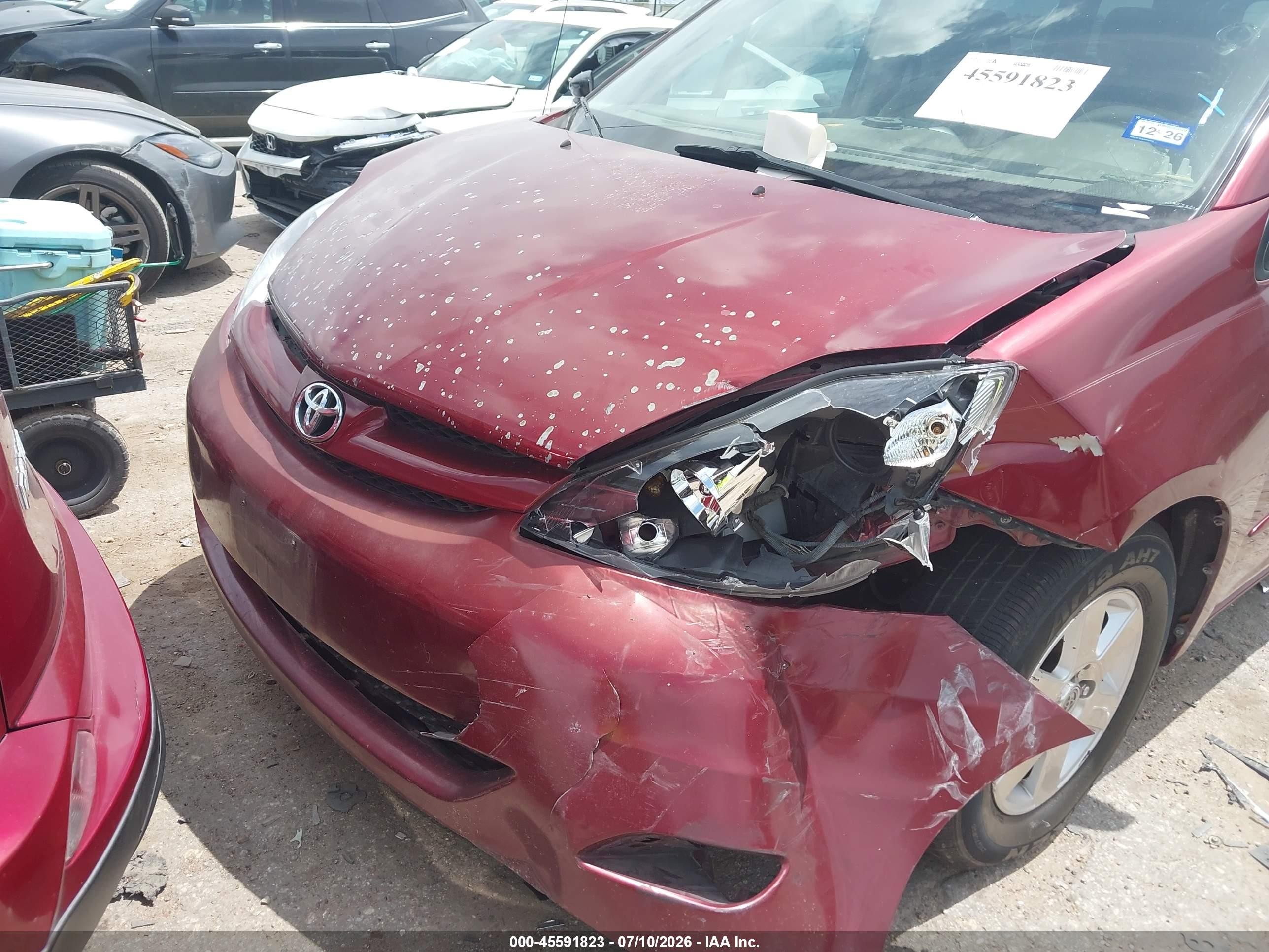2007 Toyota Sienna Le Maroon vin: 5TDZK23C17S058273