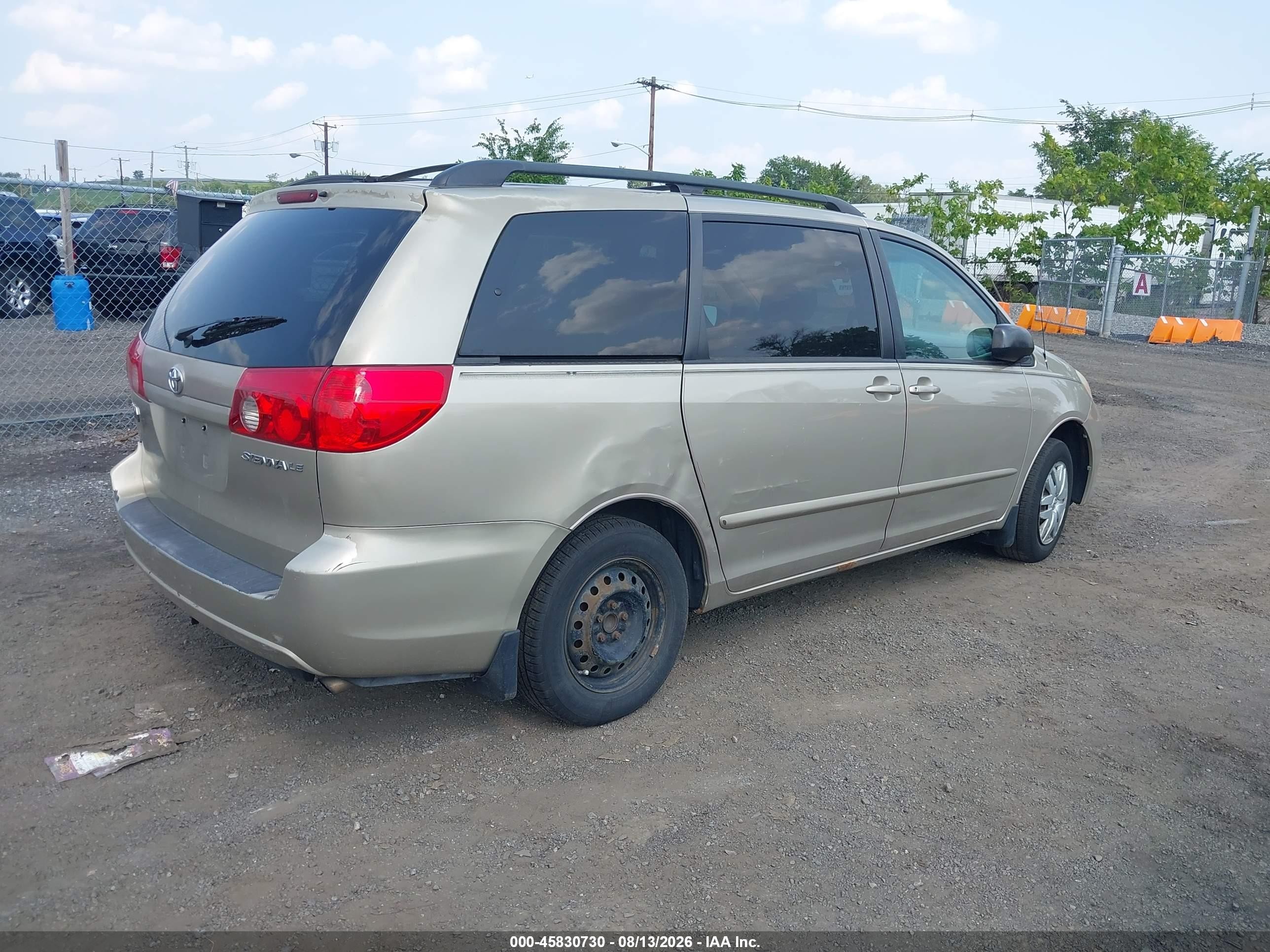 2007 Toyota Sienna Le Бежевый vin: 5TDZK23C17S077552
