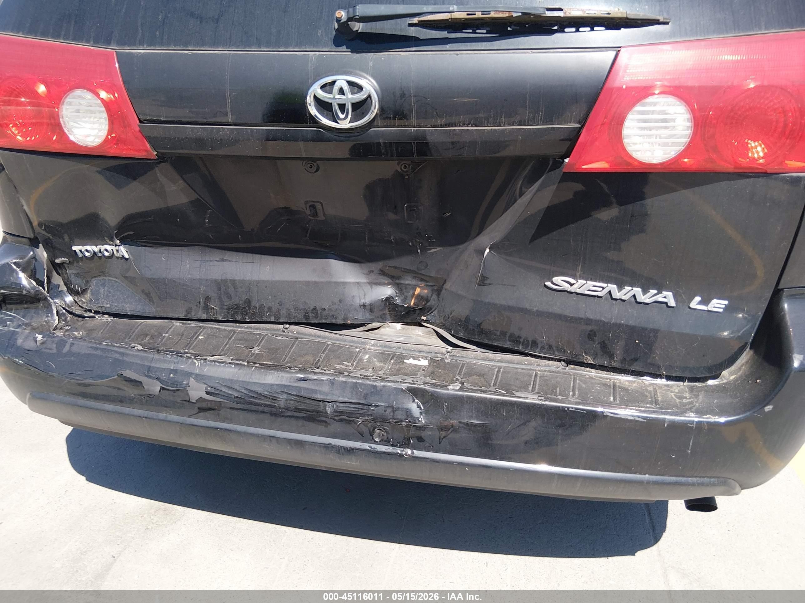 2008 Toyota Sienna Le Black vin: 5TDZK23C18S186286