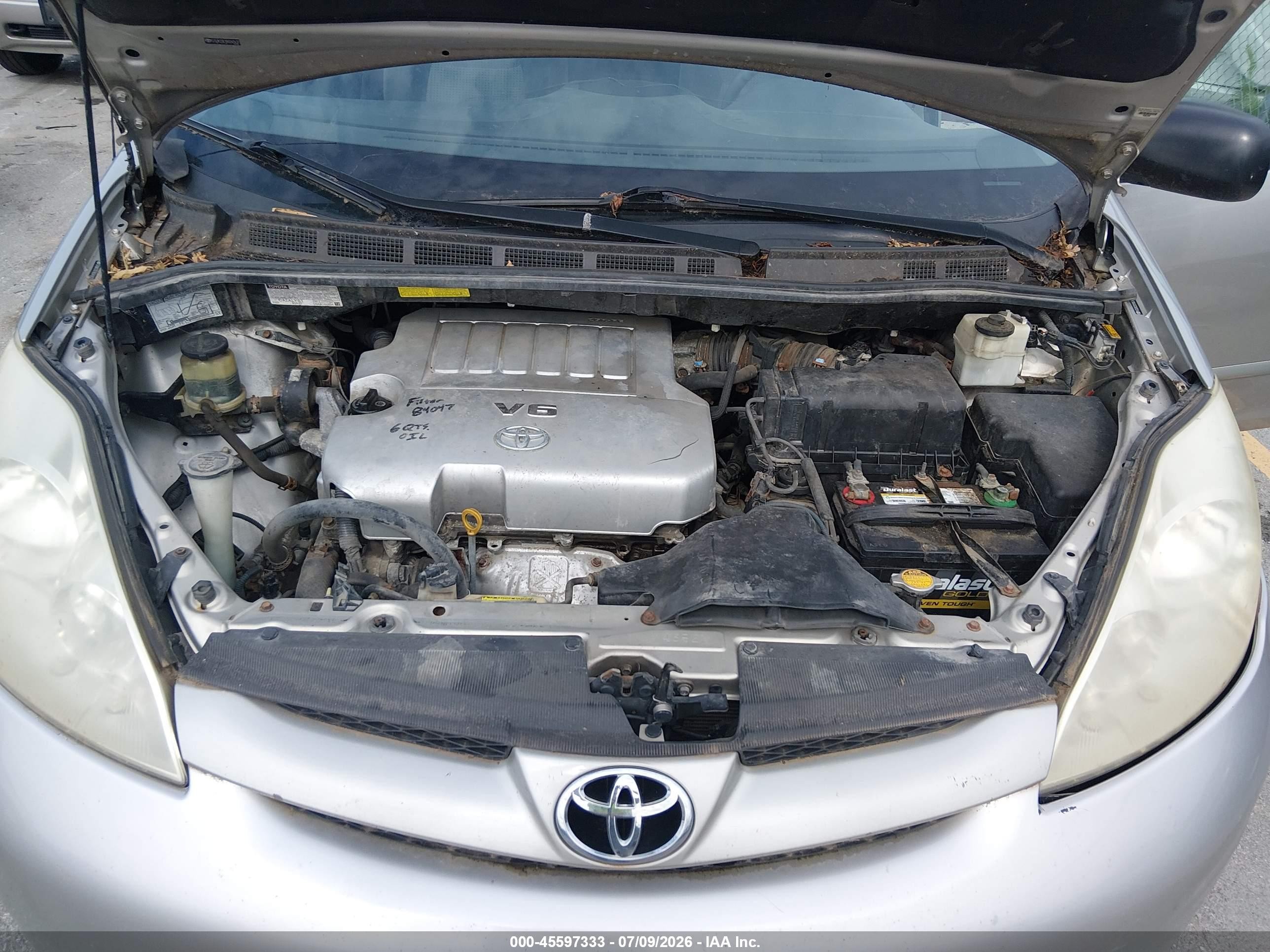 2009 Toyota Sienna Le Золотой vin: 5TDZK23C19S242437